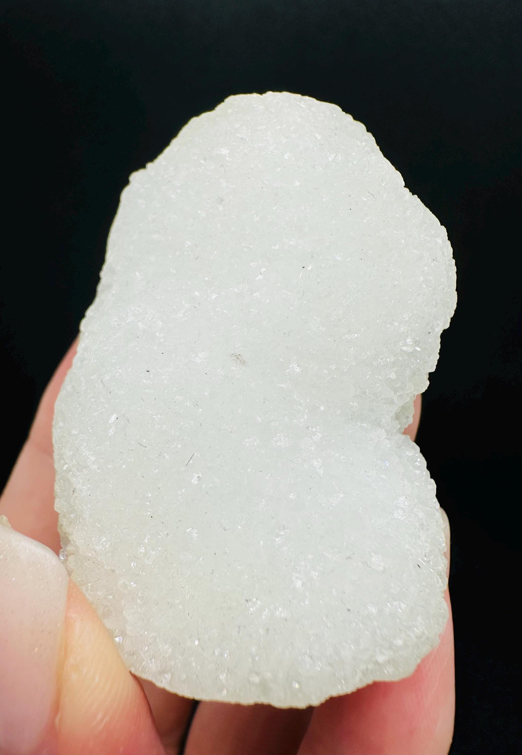 Self-Standing White Chalcedony Stalactite from Morocco