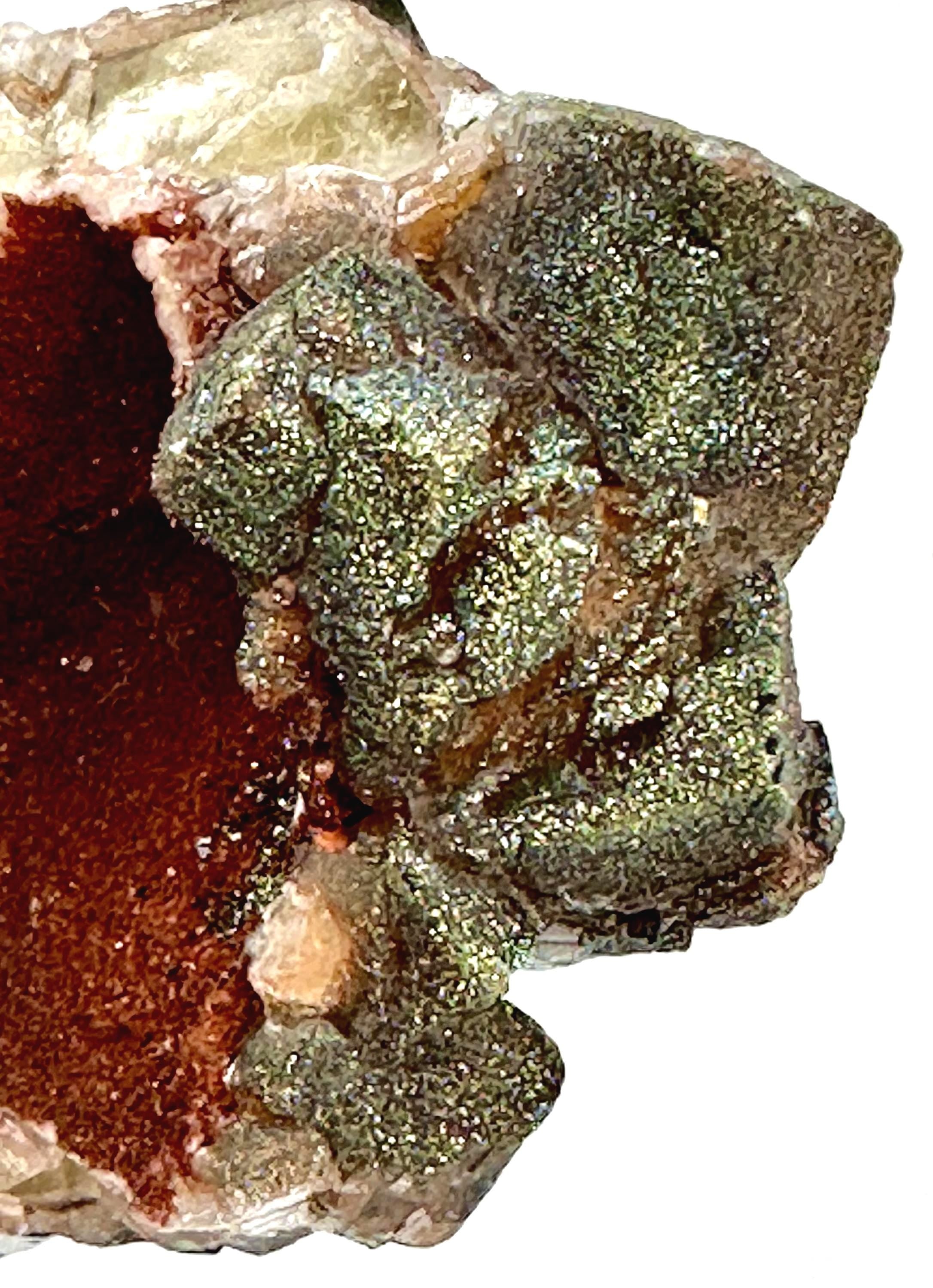 111 Grams Rare Calcite with Multi-Colored Chalcopyrite and Pyrite from Daye, HuBei