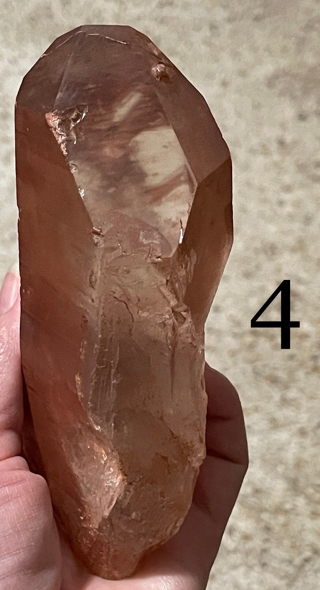 Scarlet Temple Lemurian Quartz Point from Minas Gerais, Brazil