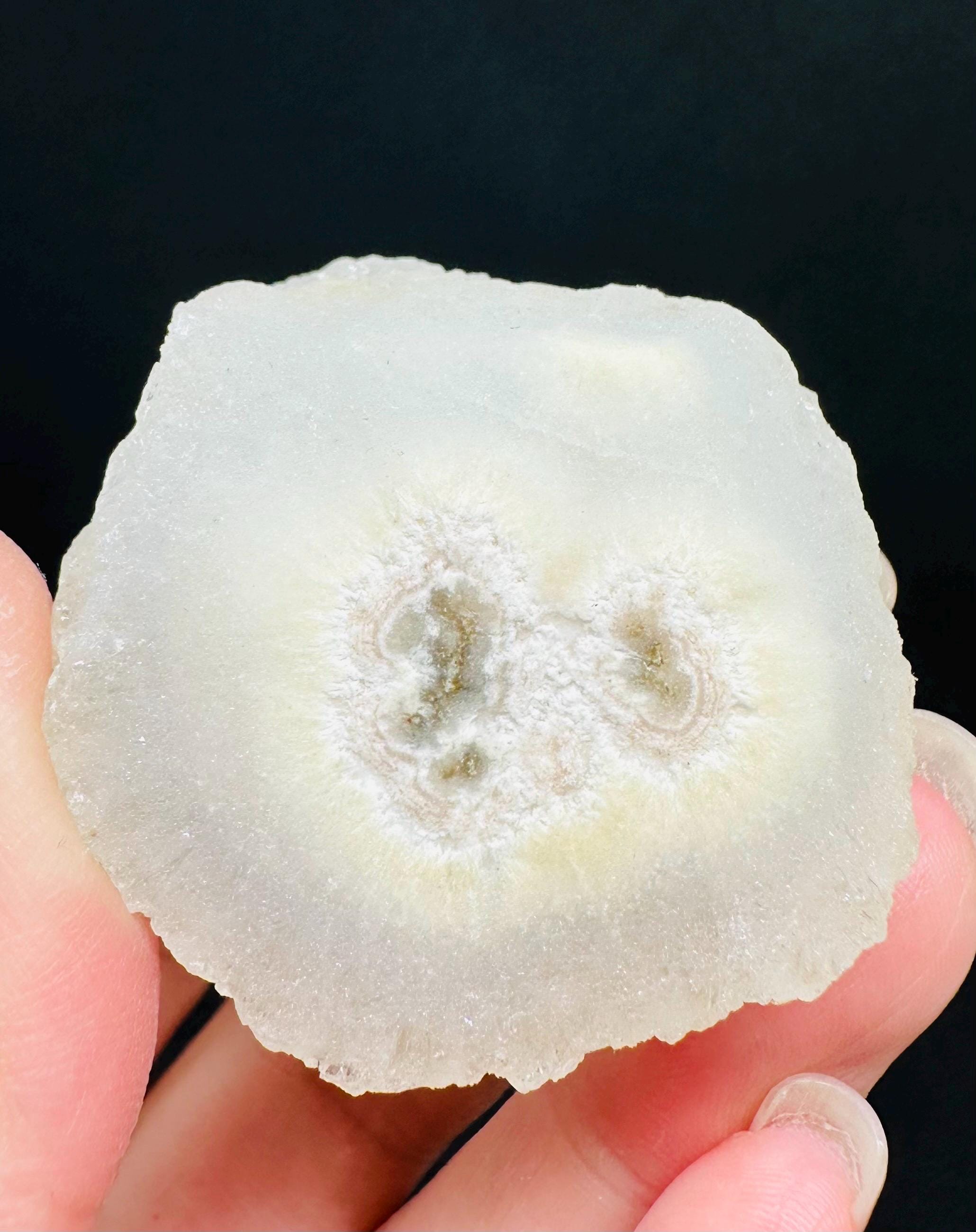 Self-Standing White Chalcedony Stalactite from Morocco
