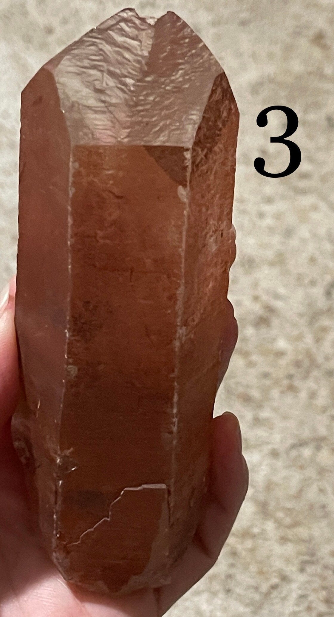 Scarlet Temple Lemurian Quartz Point from Minas Gerais, Brazil