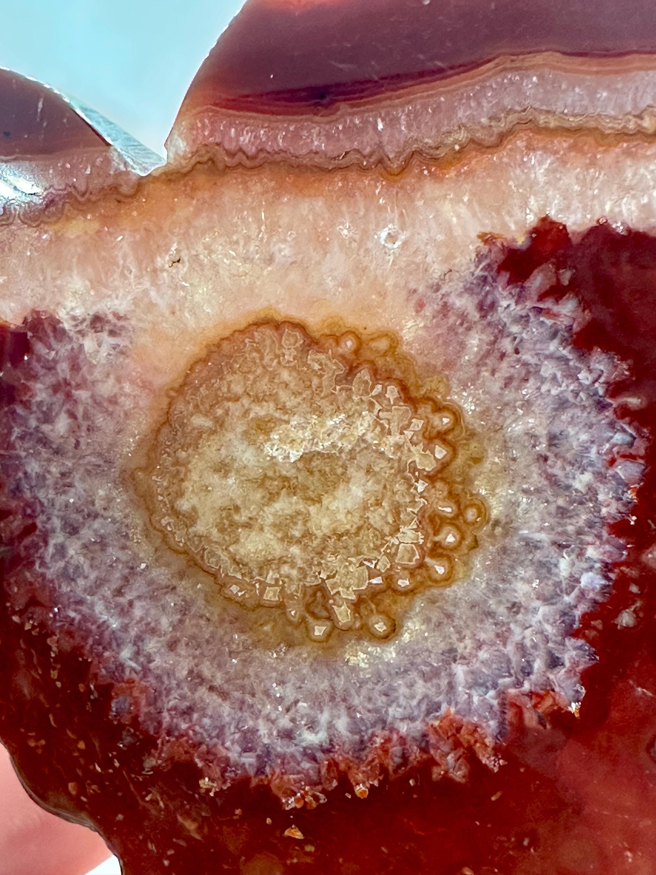 Carnelian Druzy Heart Carving with Bonus Flame