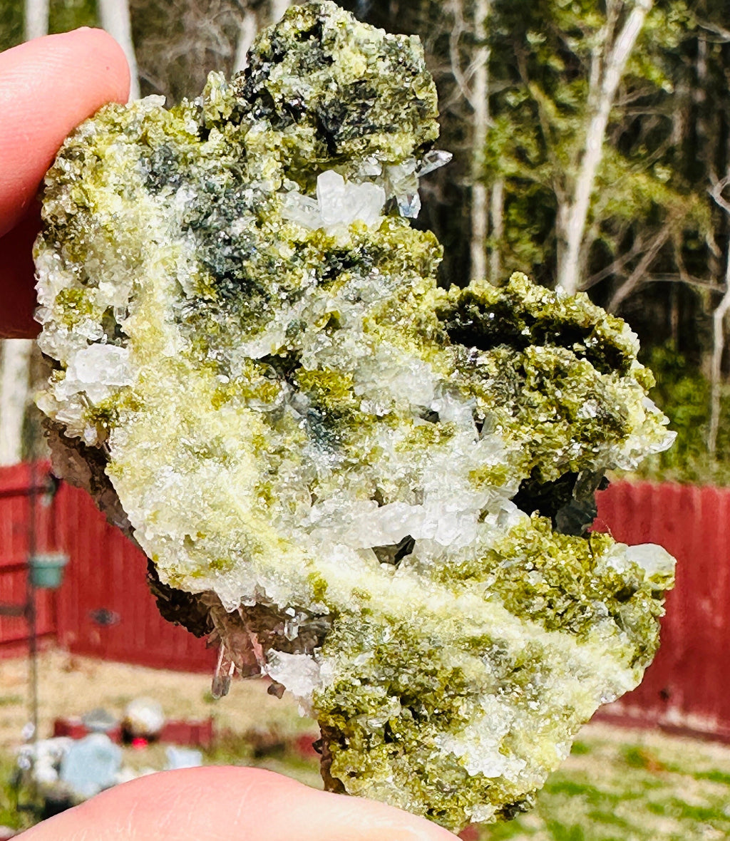90 Grams Green Epidote  with a Needle Quartz Bunch from Pakistan