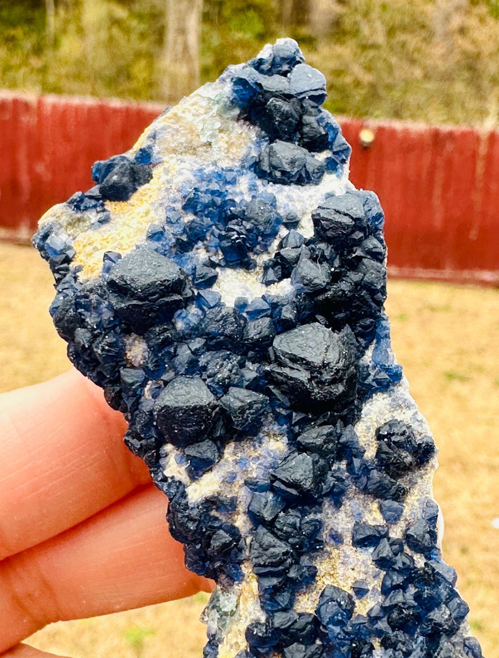 100 Grams Rare Deep Blue Blueberry Fluorite on Matrix from Inner Mongolia