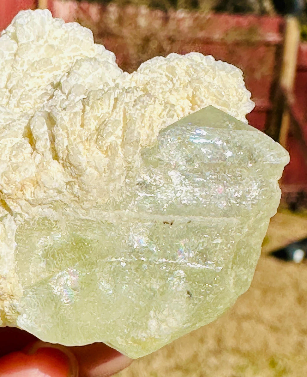 53 grams Goshenite Beryl in Albite from Pakistan