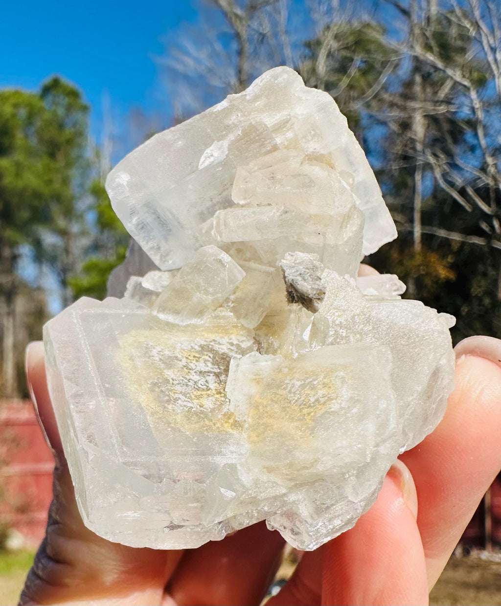 Your Choice of Clear Tabular Barite Cluster with Double Phantoms — Wensleydale, Yorkshire, England