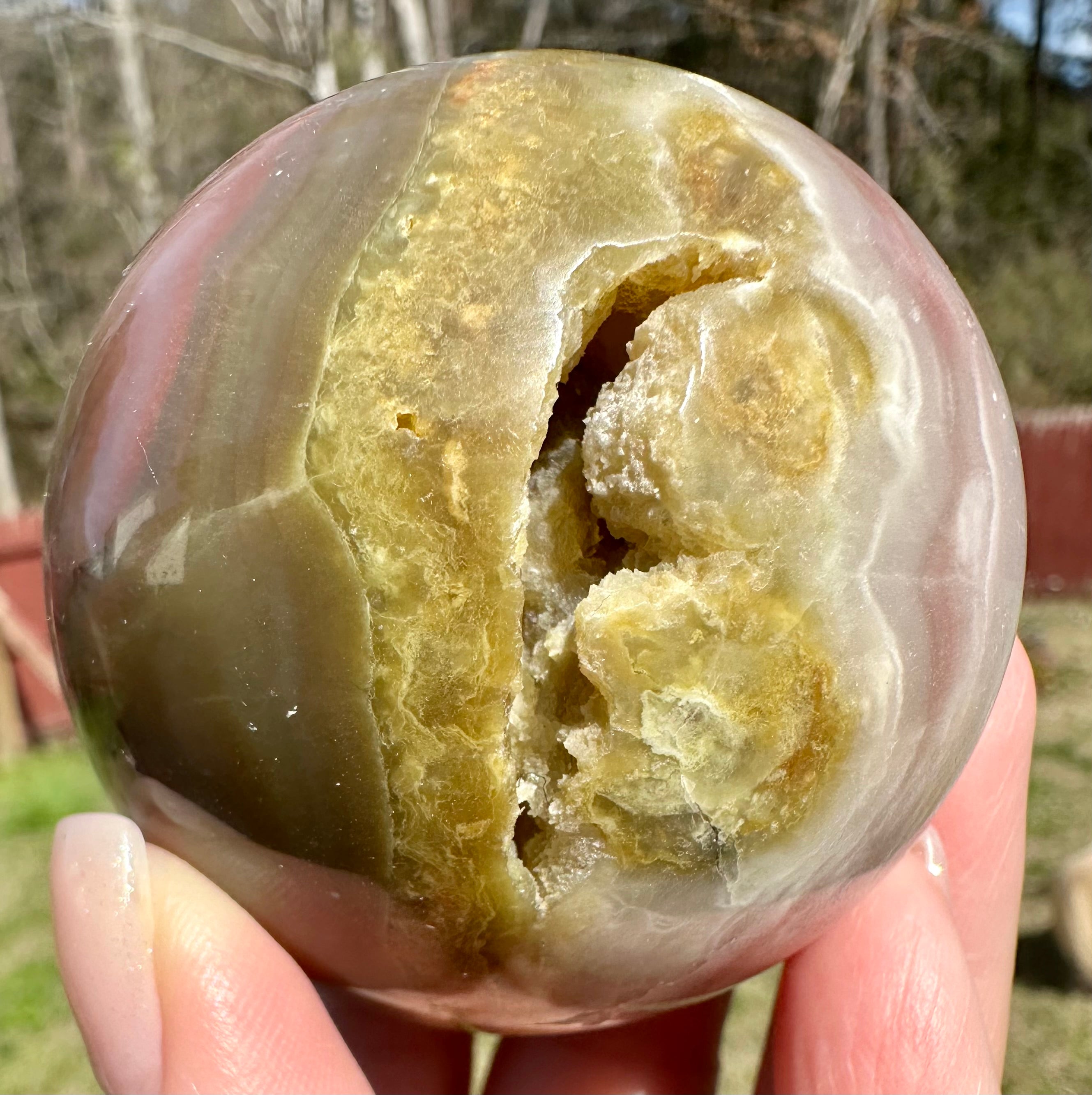 Pink Banded Calcite Sphere and Tower Set, Pakistan