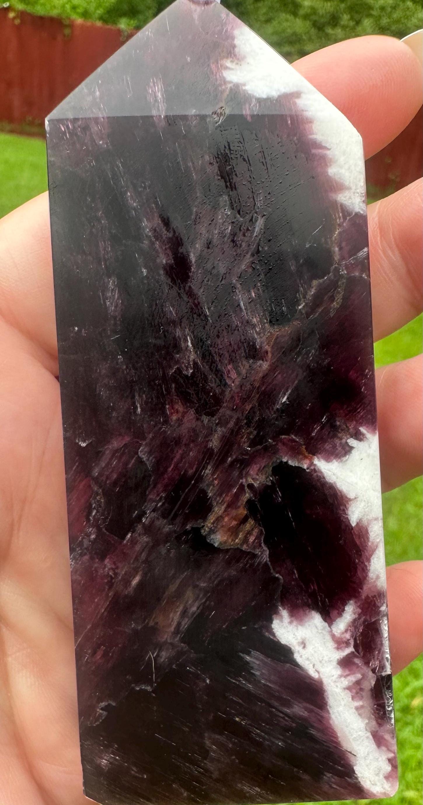 176 Grams Purple Lithium Mica in White Feldspar Tower