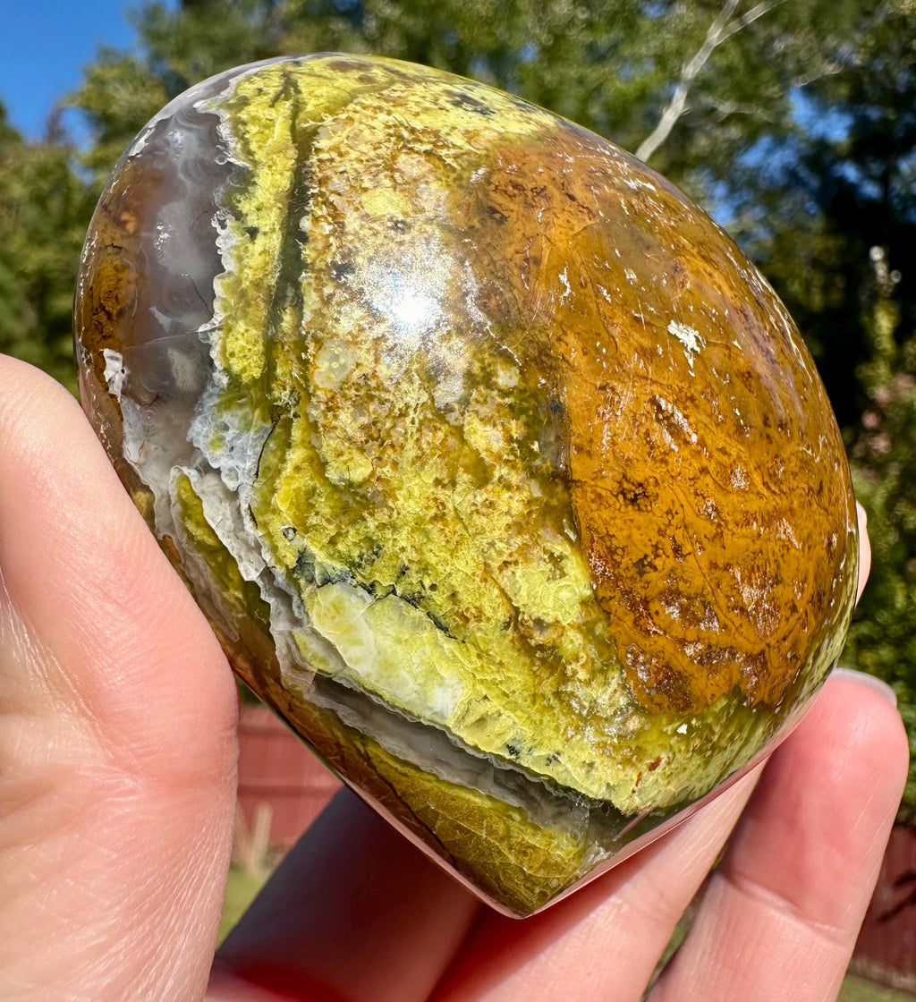 Green Opal Puffy Heart & Free Form Set from Madagascar