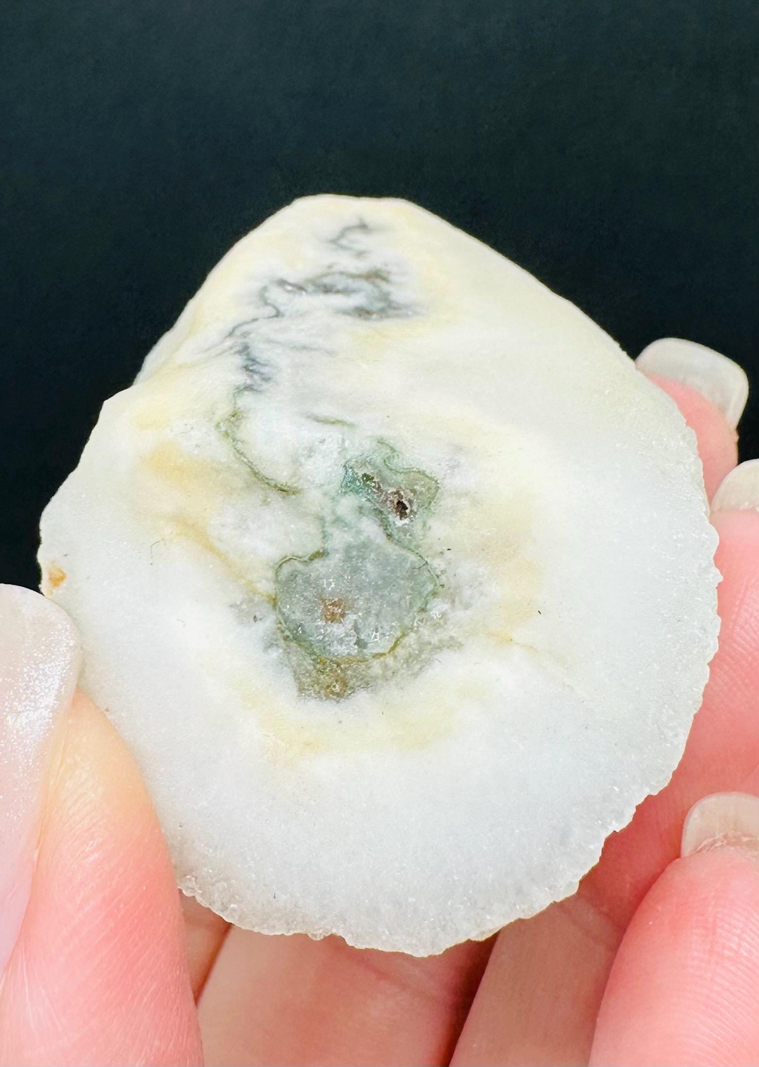 Self-Standing White Chalcedony Stalactite from Morocco