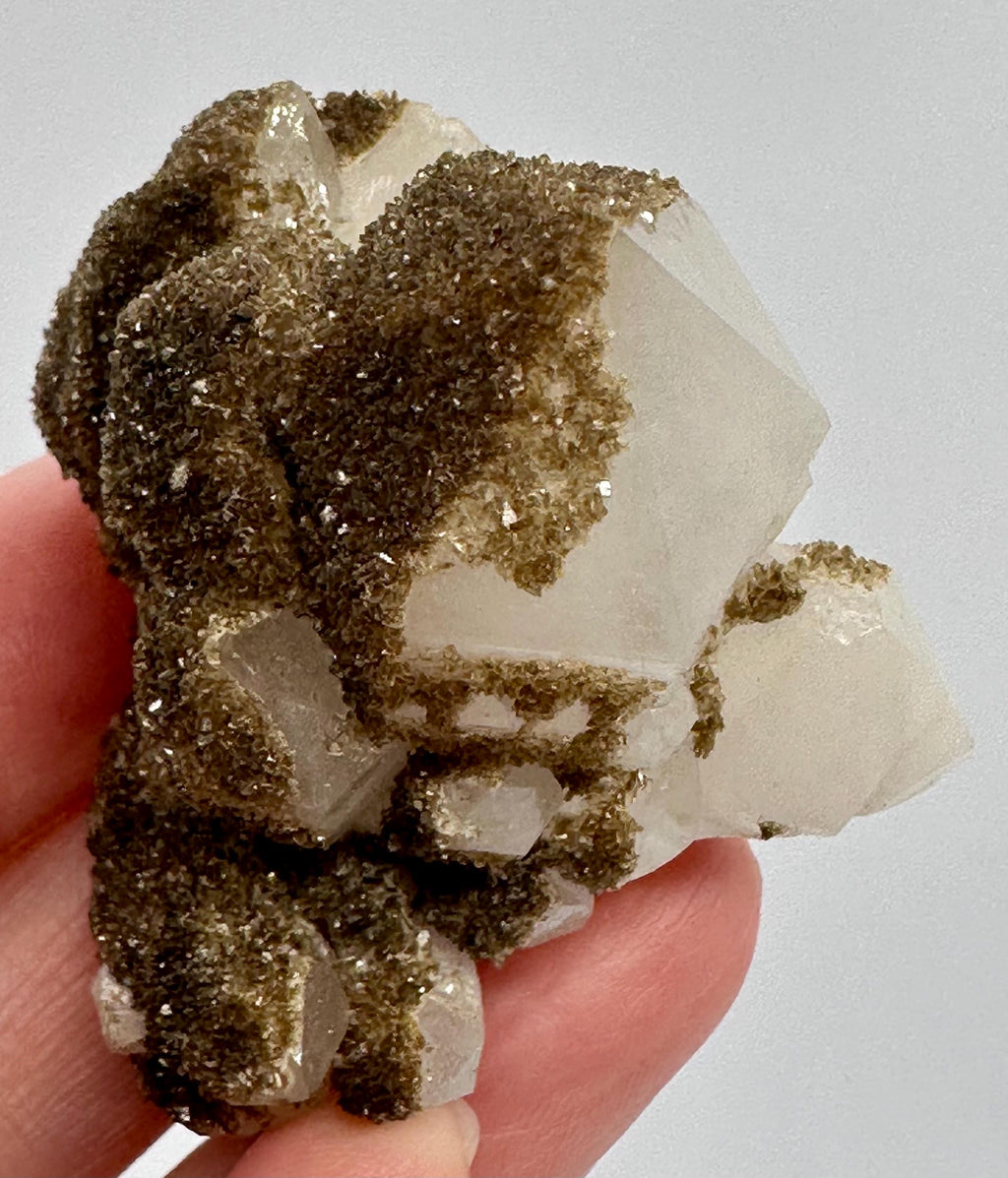 72 Grams Milky Quartz with Sparkling Drusy Veil from Brazil