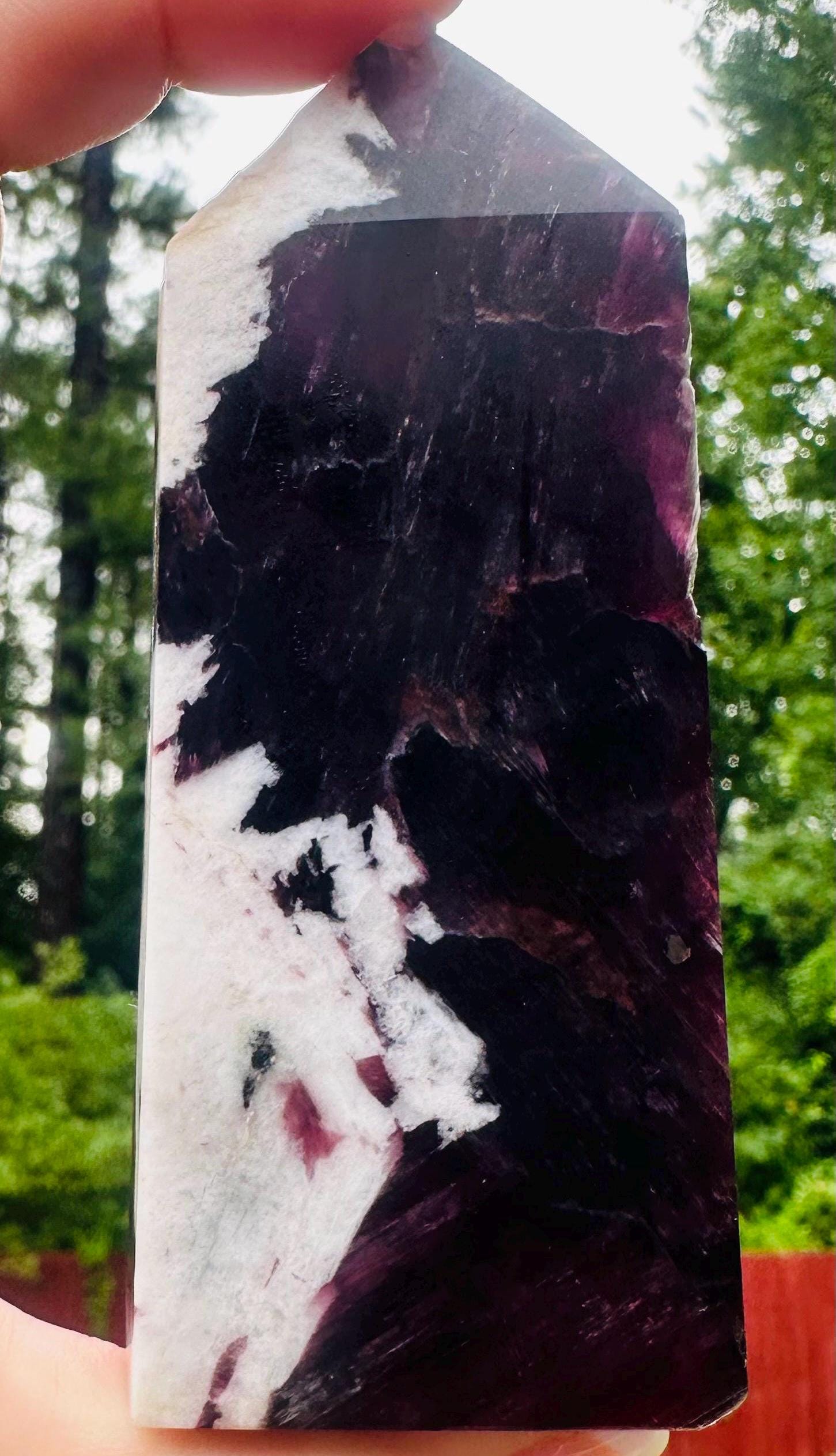 176 Grams Purple Lithium Mica in White Feldspar Tower