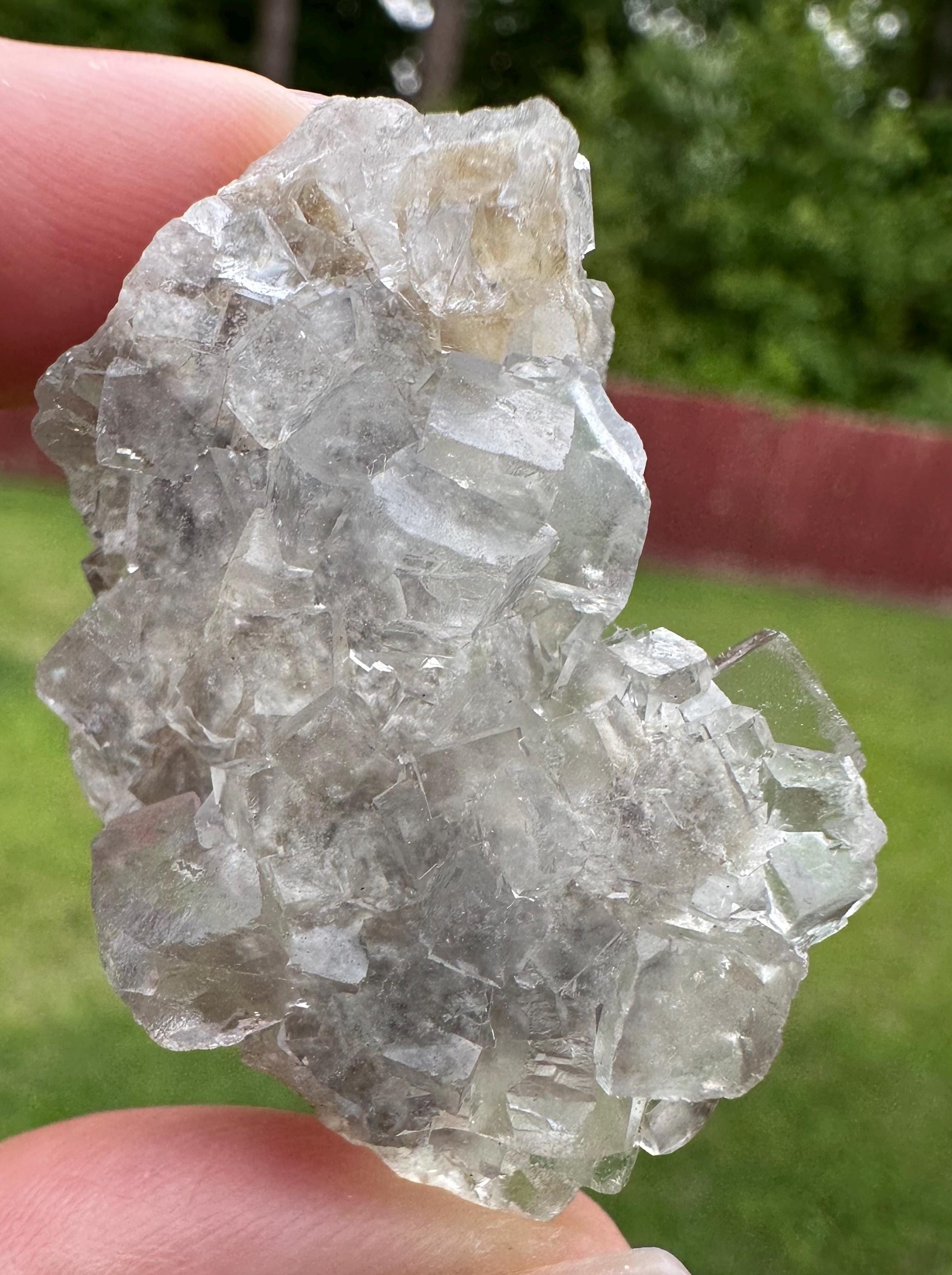 45 Grams  Pristine Water Clear Cubic Fluorite Cluster from China