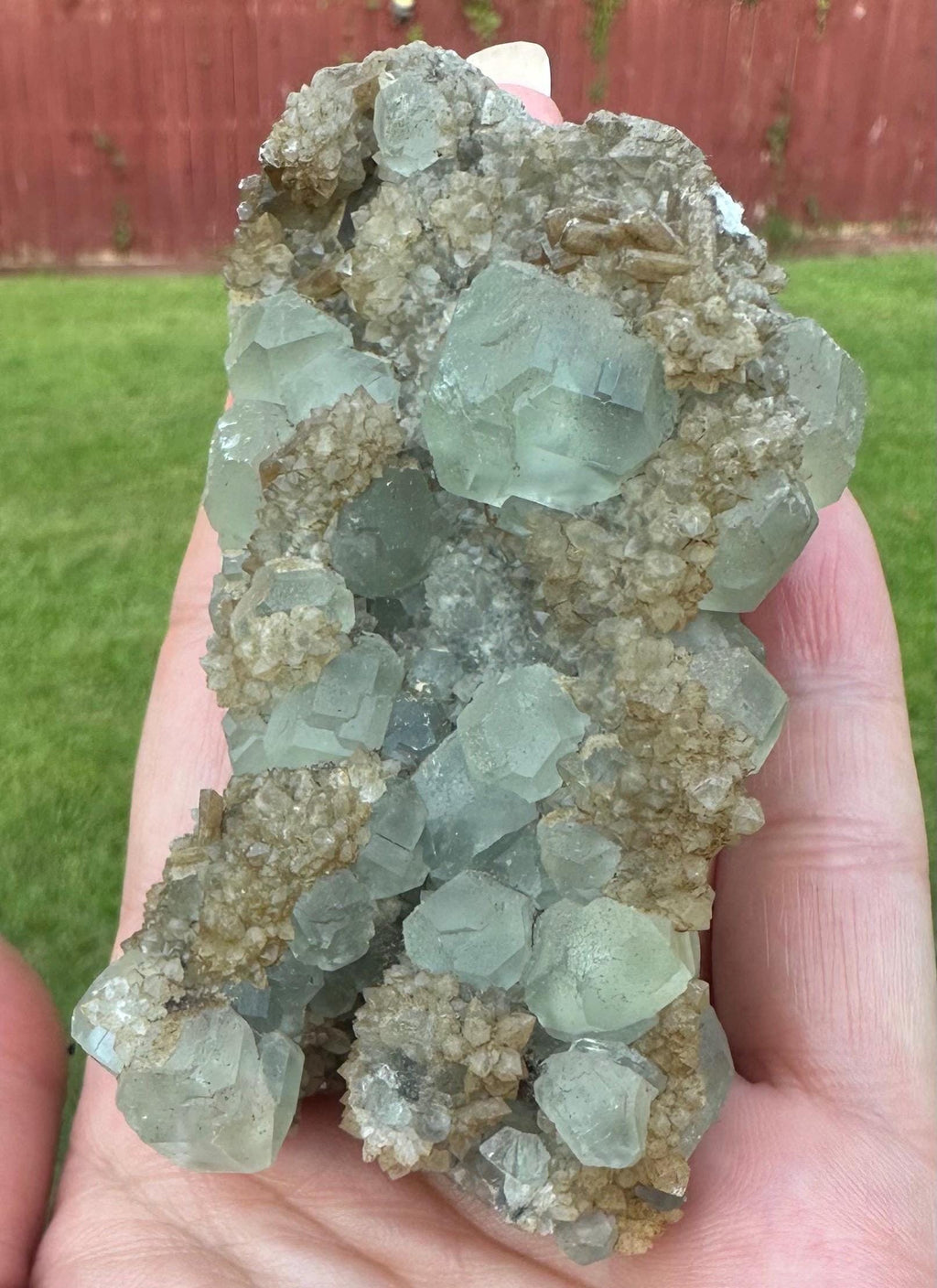 219 Grams Natural Transparent Green Spherical Fluorite Specimen from Xianghualing