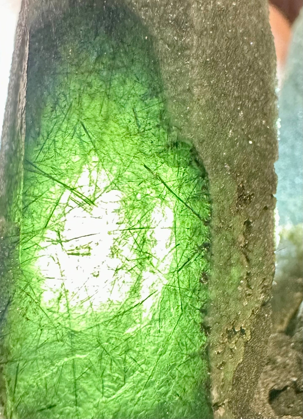 Green Actinolite Twin Point Cluster from Inner Mongolia