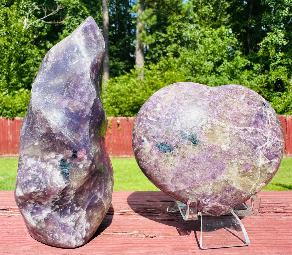 Unicorn Stone Crystal Set - Flame & Heart Carvings