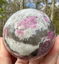 2.92" Pink Tourmaline in Smoky Quartz Sphere with Shimmery Mica, Madagascar