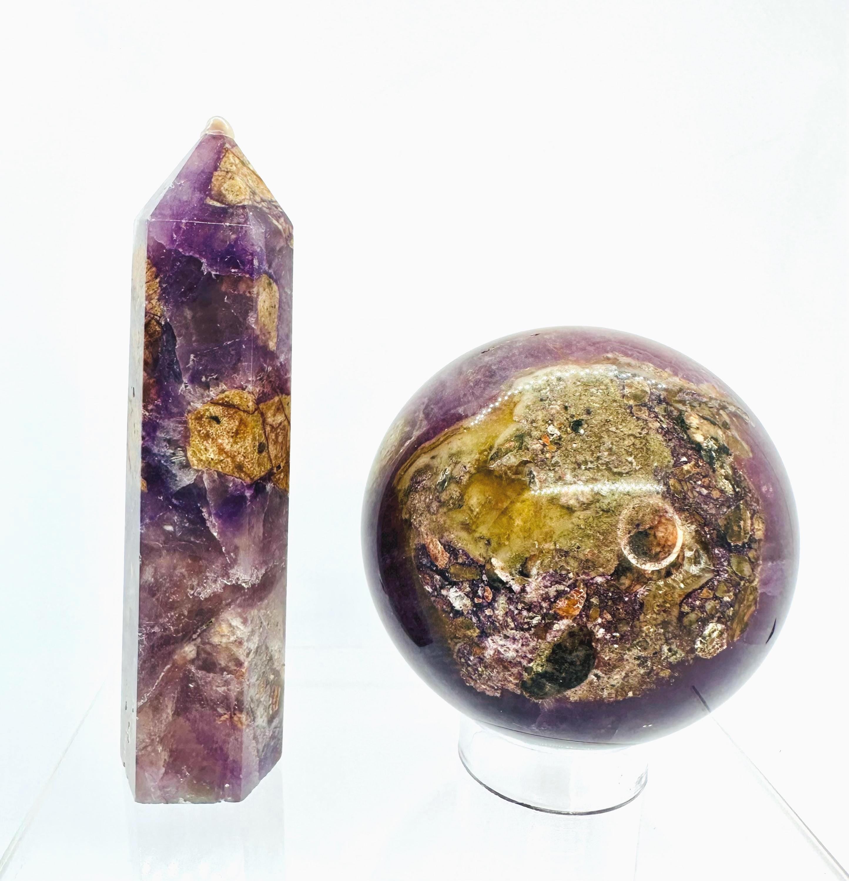 Purple Fluorite Root Sphere with Point Set from Hunan, Fujian Province in China