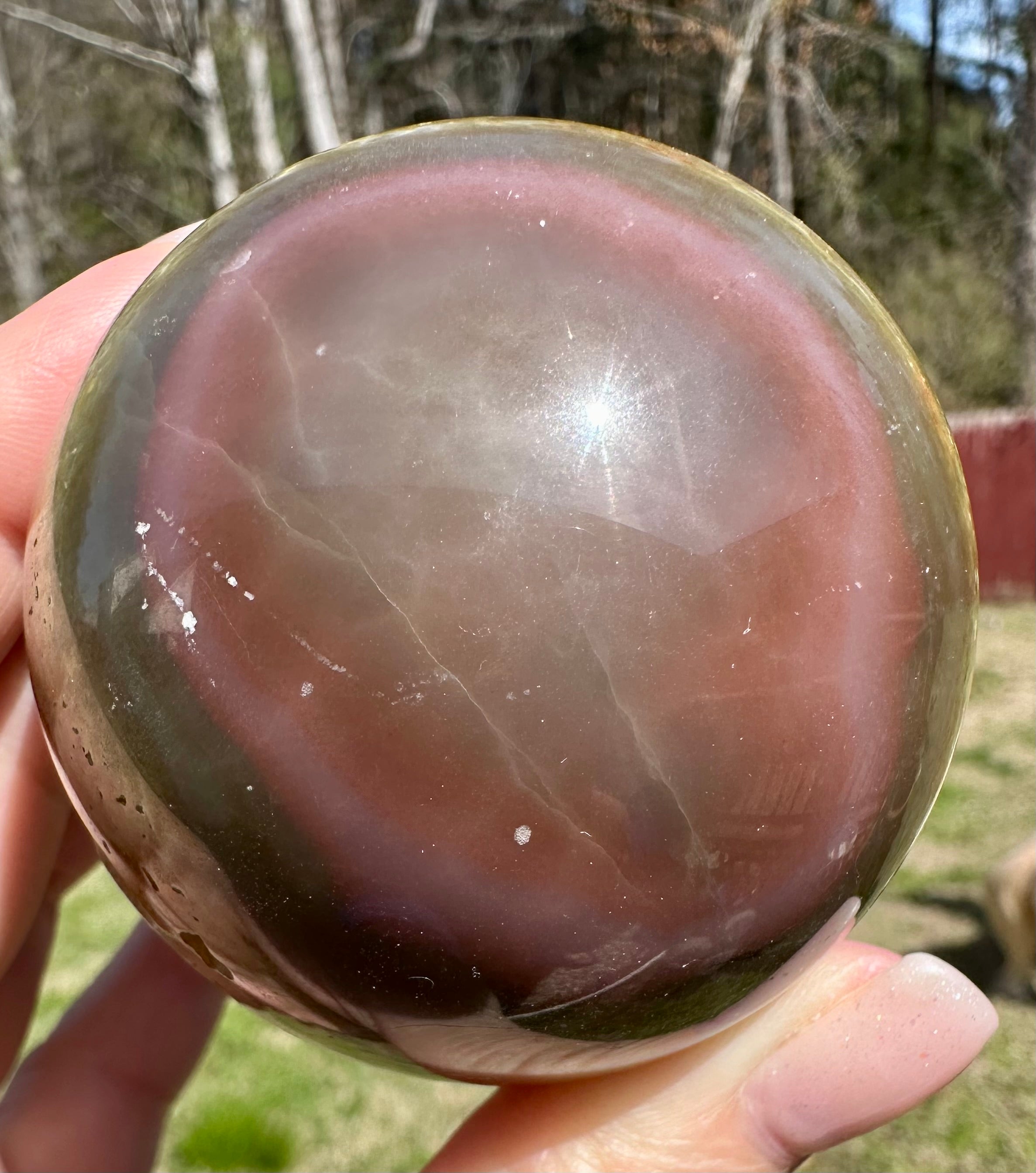 Pink Banded Calcite Sphere and Tower Set, Pakistan