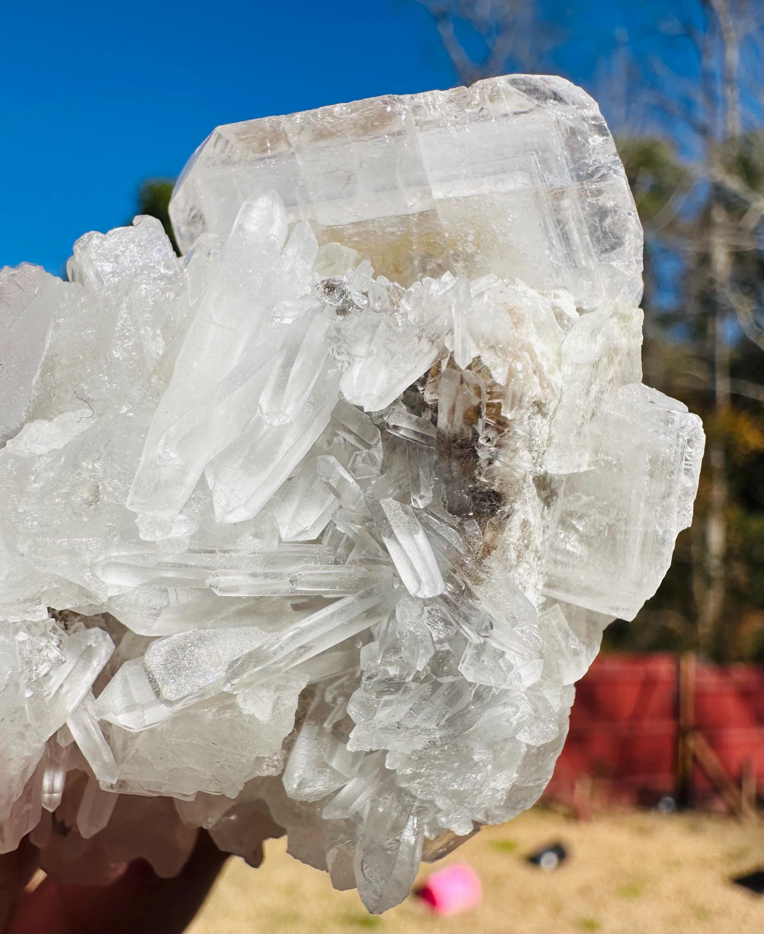 Your Choice of Clear Tabular Barite Cluster with Double Phantoms — Wensleydale, Yorkshire, England