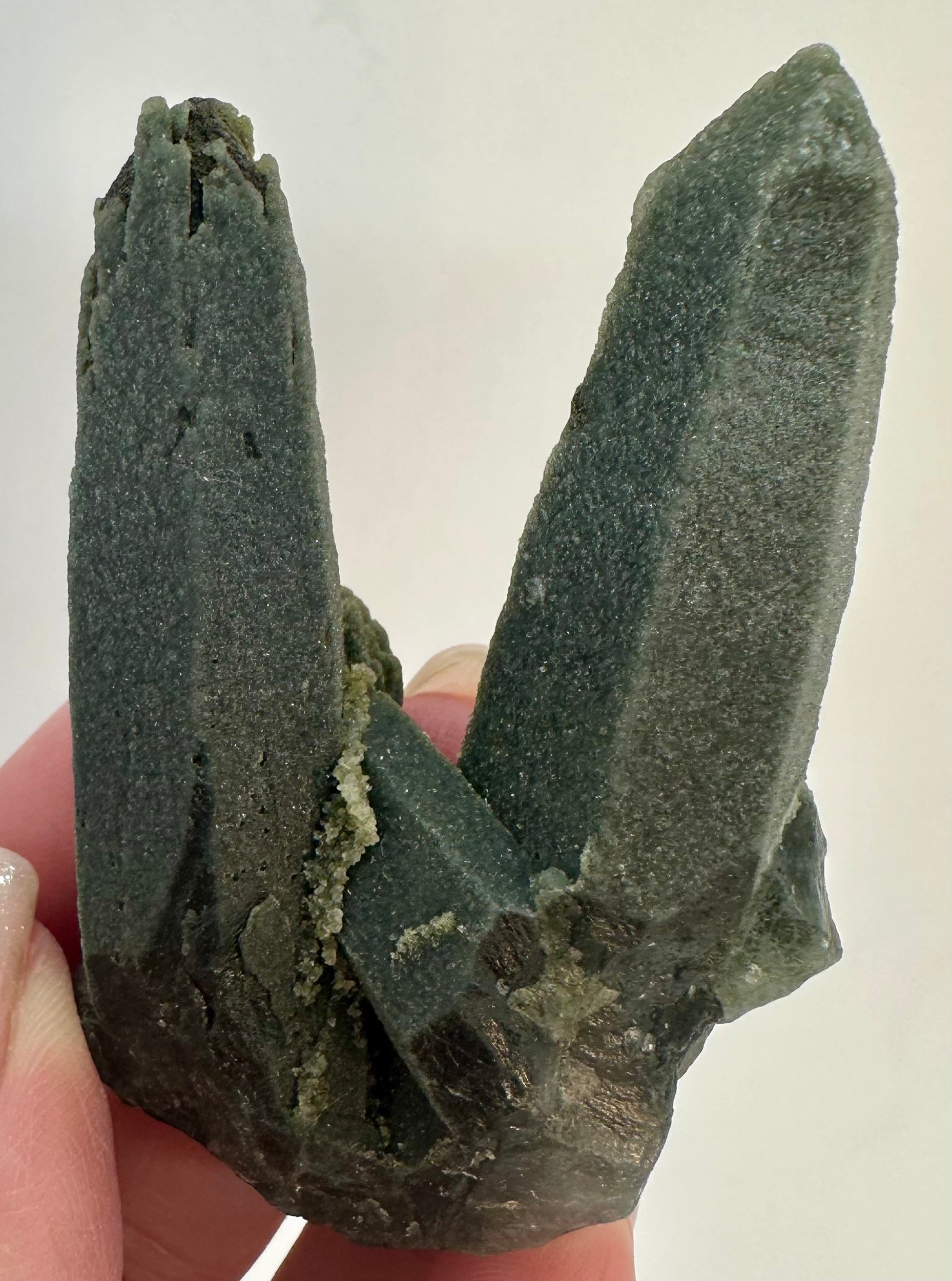Green Actinolite Twin Point Cluster from Inner Mongolia