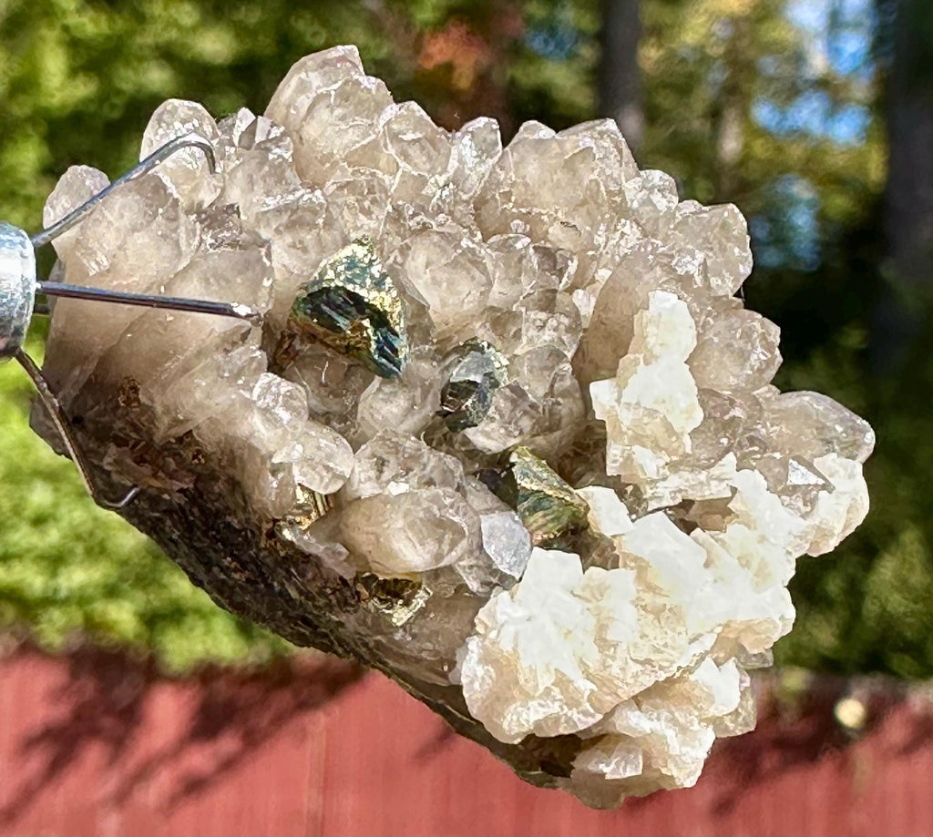 22 Grams Smoky Rare Columnar Calcite with Dolomite & Chalcopyrite from Guangxi, China