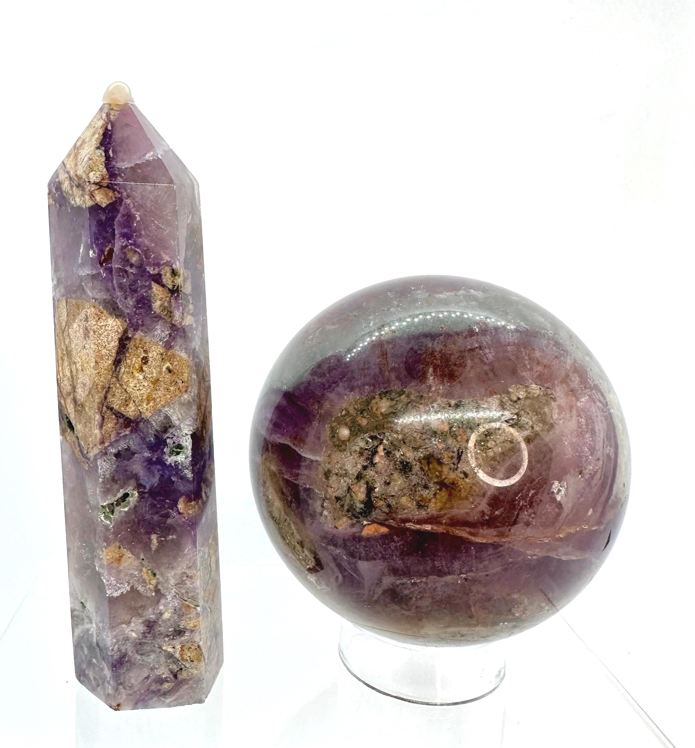 Purple Fluorite Root Sphere with Point Set from Hunan, Fujian Province in China