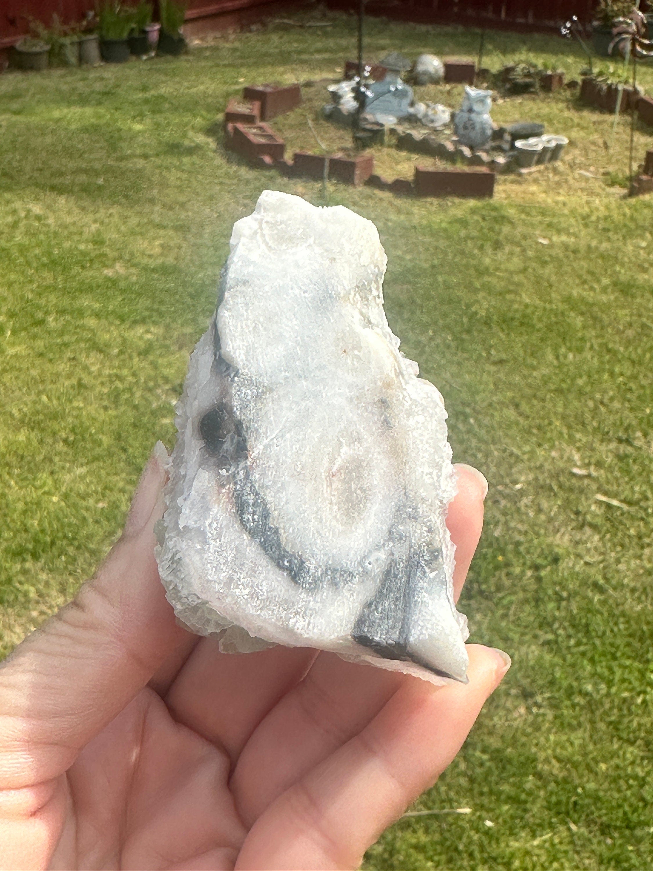 127 Grams Beautiful Light Green Octahedron with Purple Phantoms over White Quartz