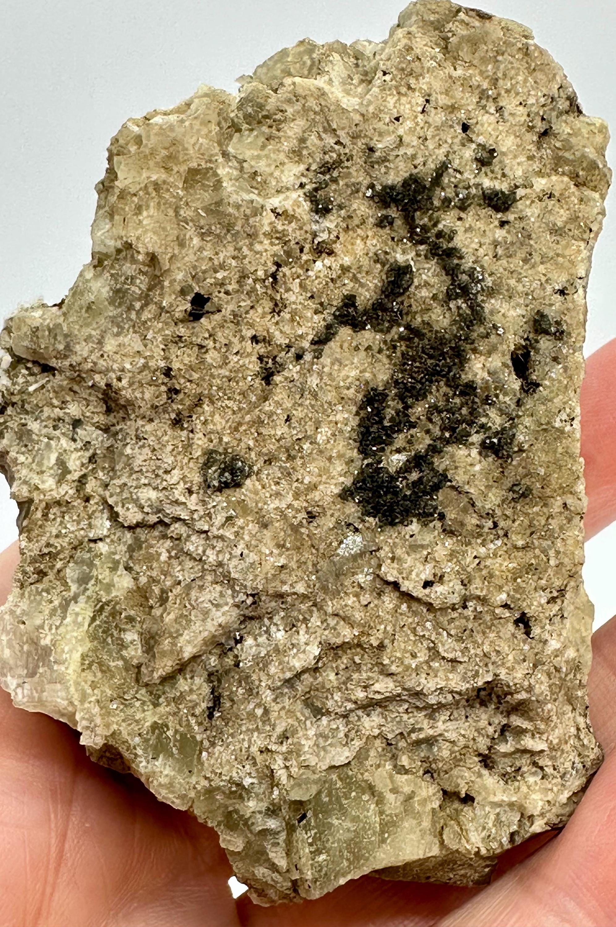 126 Grams Yellow Apatite in Matrix Specimen from Imilchil, Morocco