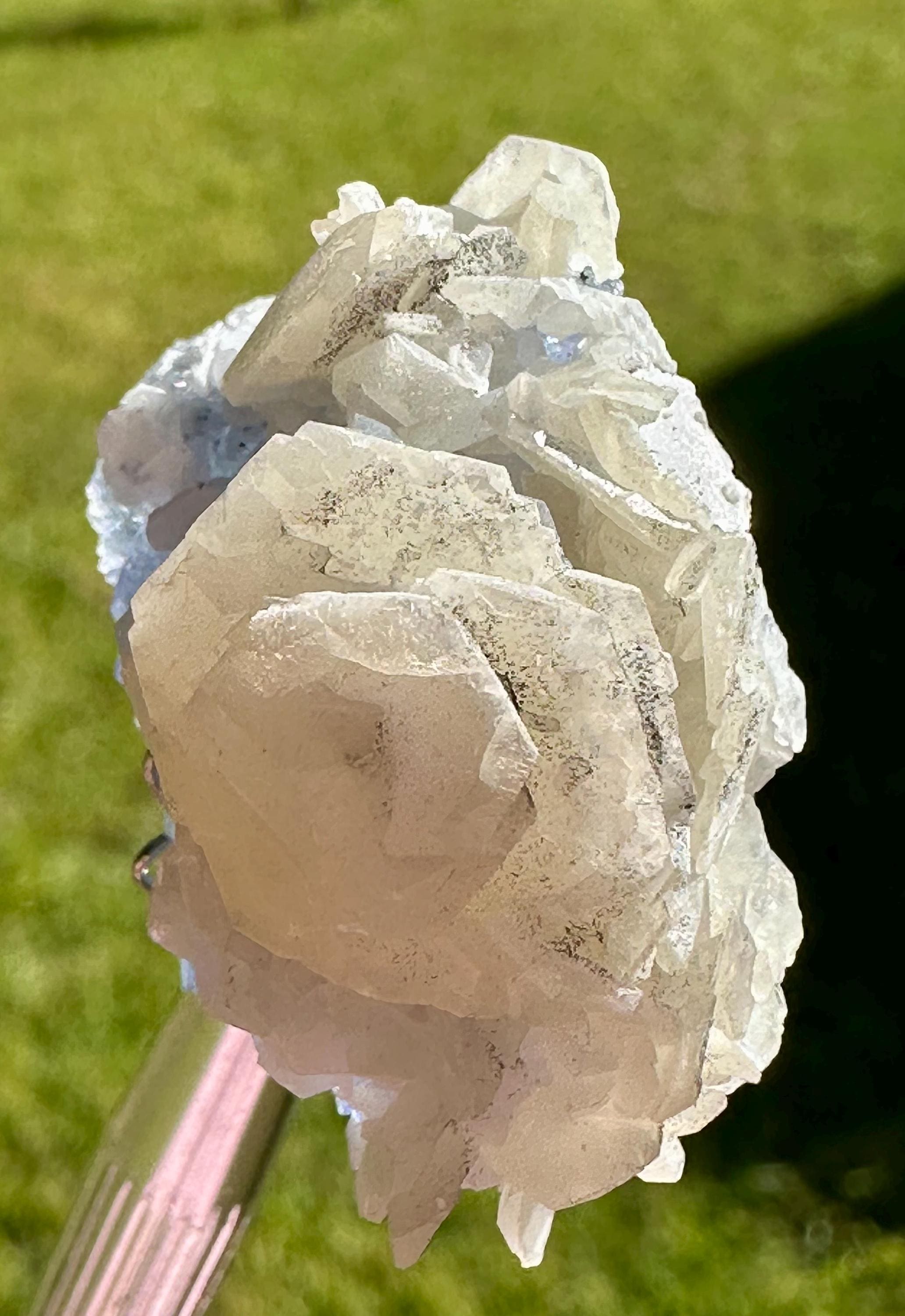 24 Grams HQ Collectors Choice Baby Blue Fluorite with Pagoda Calcite & Pyrite Dust from Fujian Province, China