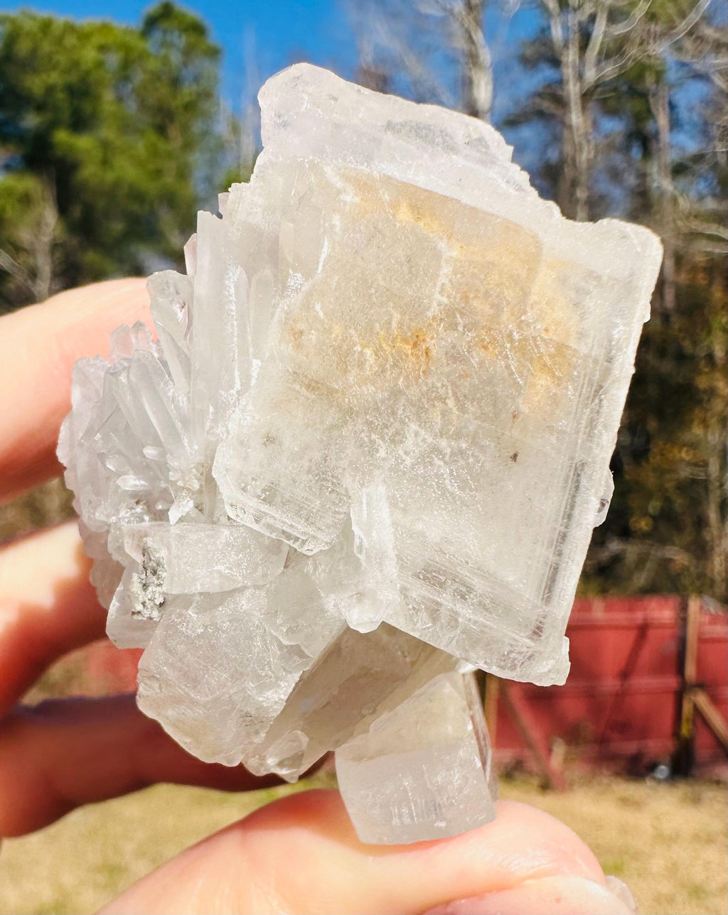 Your Choice of Clear Tabular Barite Cluster with Double Phantoms — Wensleydale, Yorkshire, England