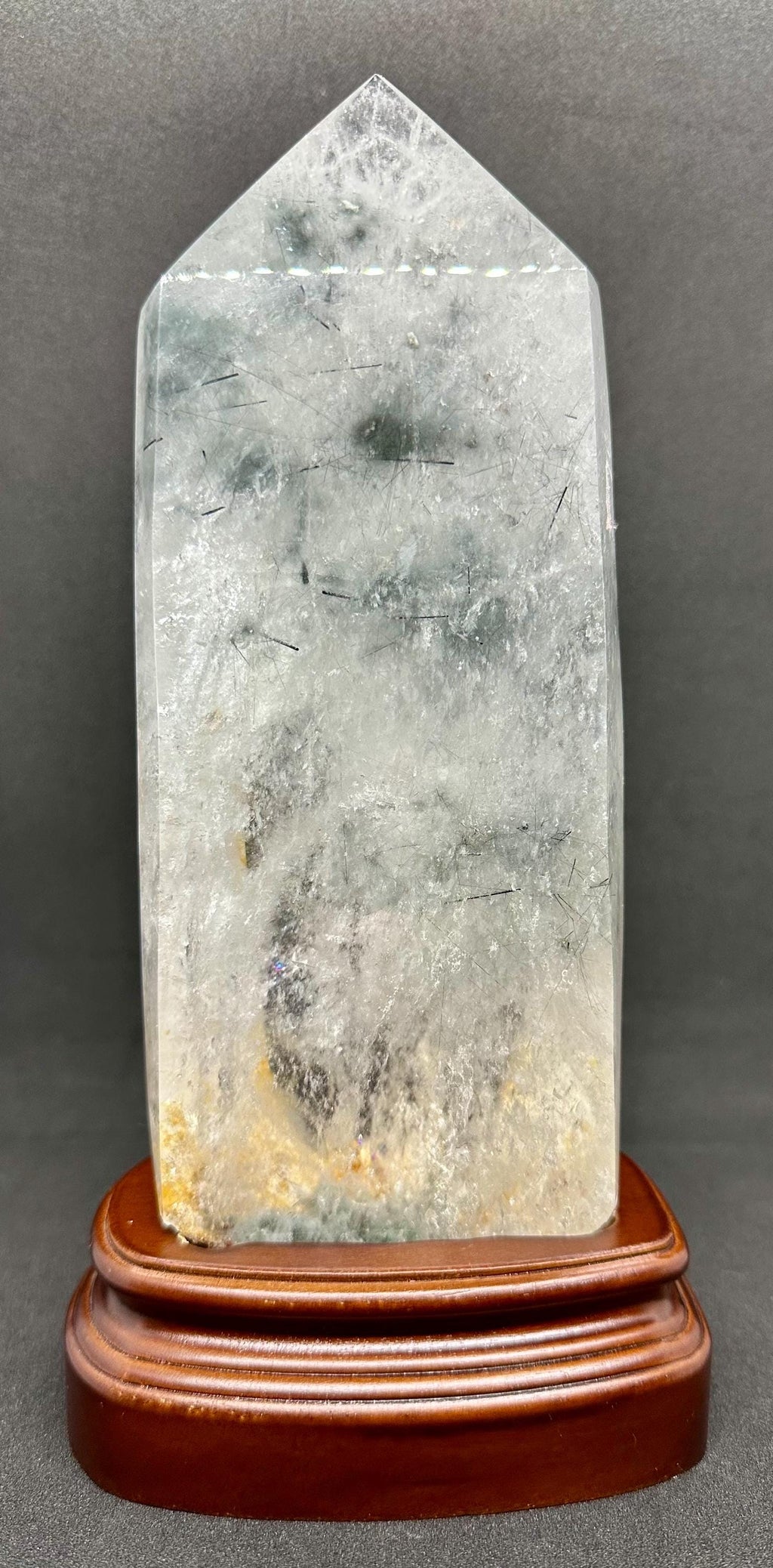 1187 Grams Storm in the Garden, Polished Garden Quartz with Black Needle Inclusion from Brazil