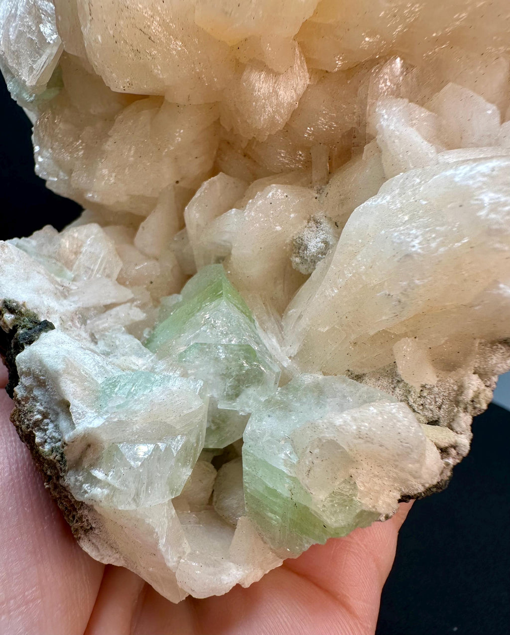 864 grams Peach Stilbite & Green Apophyllite Specimen sourced from the Deccan Traps of Maharashtra, India