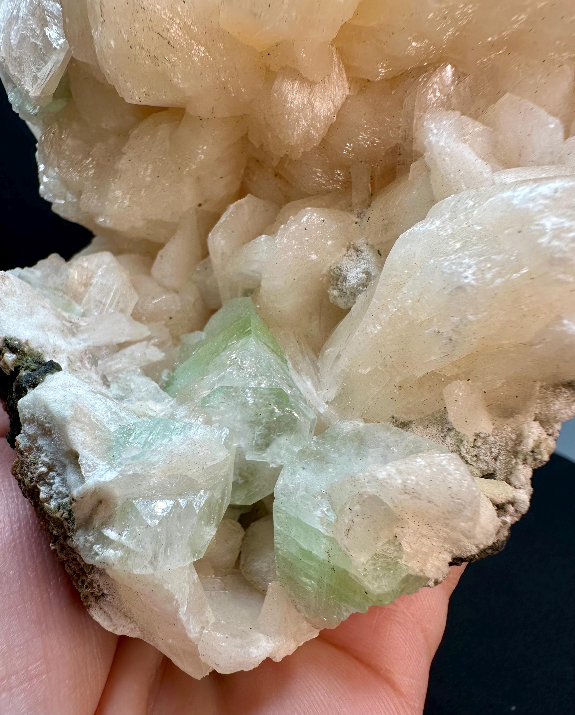 864 grams Peach Stilbite & Green Apophyllite Specimen sourced from the Deccan Traps of Maharashtra, India