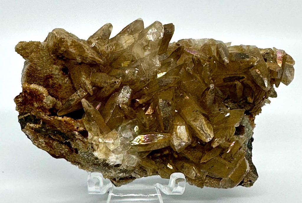 92 Grams Iridescent Dogtooth Calcite Cluster from South Africa