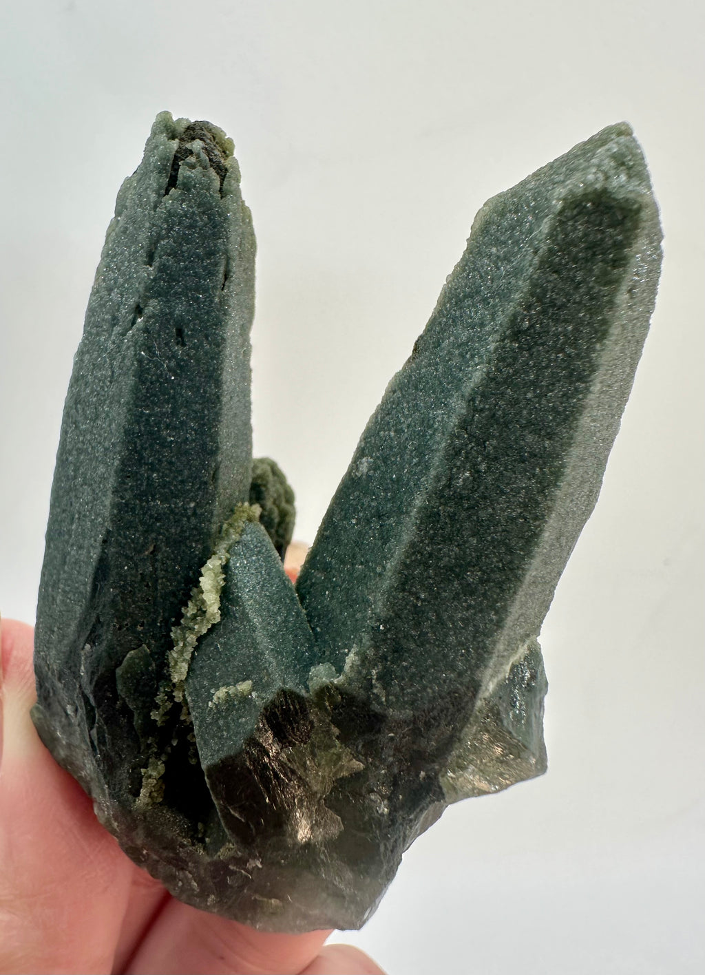 Green Actinolite Twin Point Cluster from Inner Mongolia