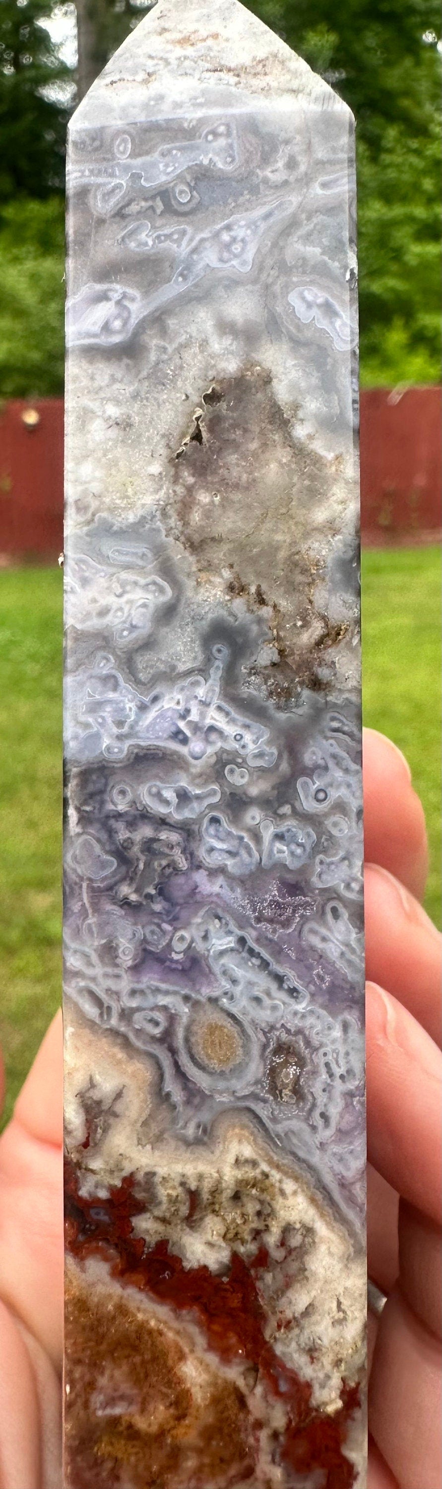 315 Grams Unique and Beautiful Purple Crazy Lace Agate Tower