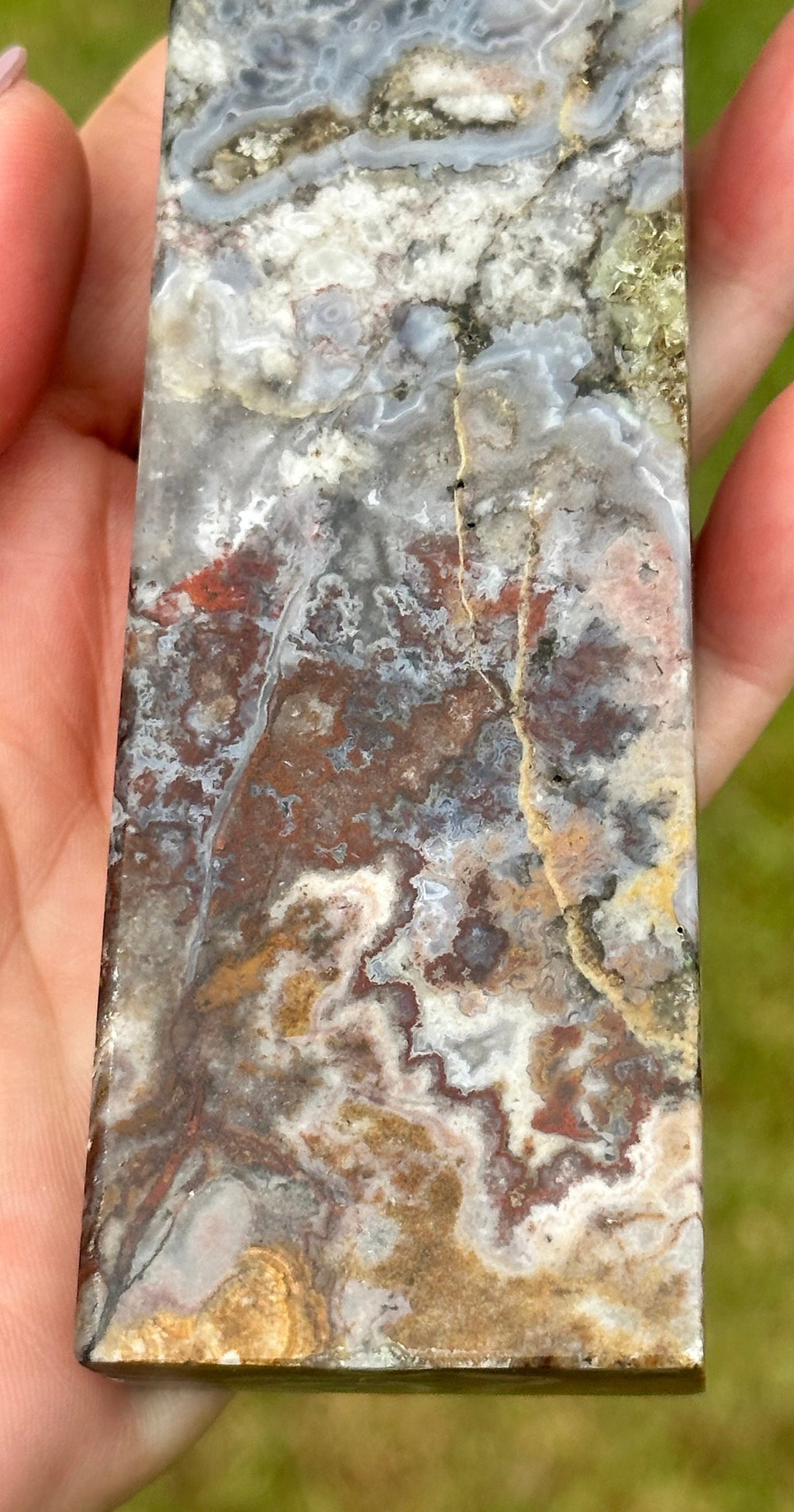 514 Grams Unique and Beautiful Purple Crazy Lace Agate Tower