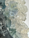 Benz Calcite on Blue & Green Fluorite, Xiang Hualing Mine, China