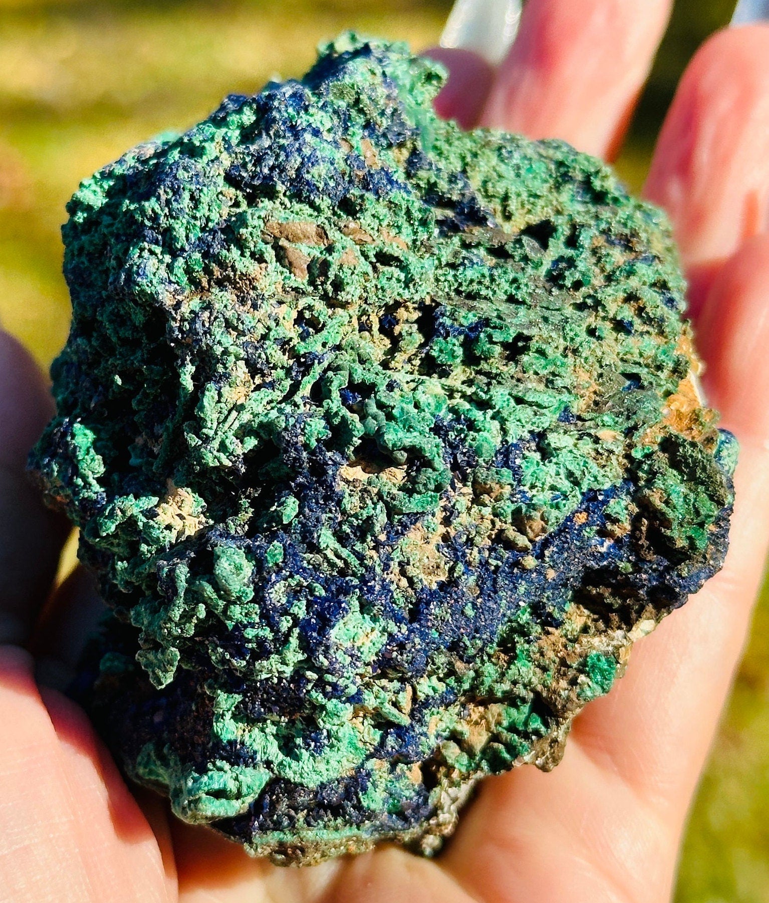 300 Grams Splarkly Azurite and Malachite Cabinet Specimen
