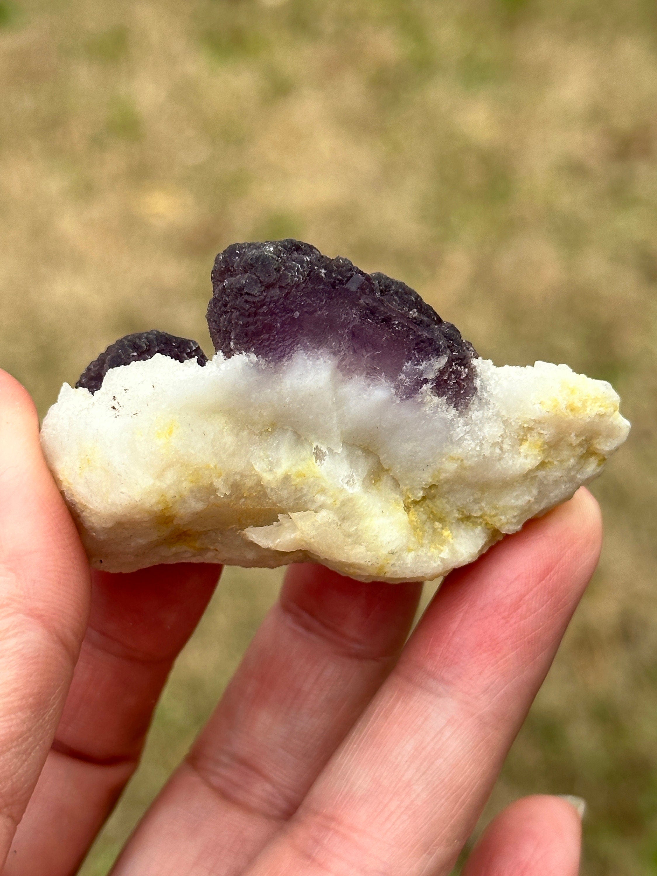 Rare Chamfered Purple Fluorite or Permutahedron Fluorite Specimens in a Quartizide Matrix