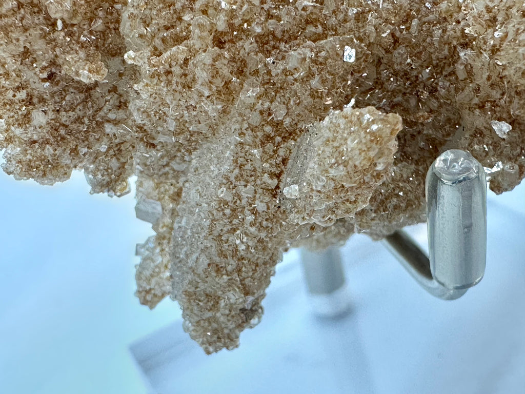 Recent Discovered Tan Micro‑Apophyllite Encrusting Quartz — Fengjiashan Mine, Hubei, China
