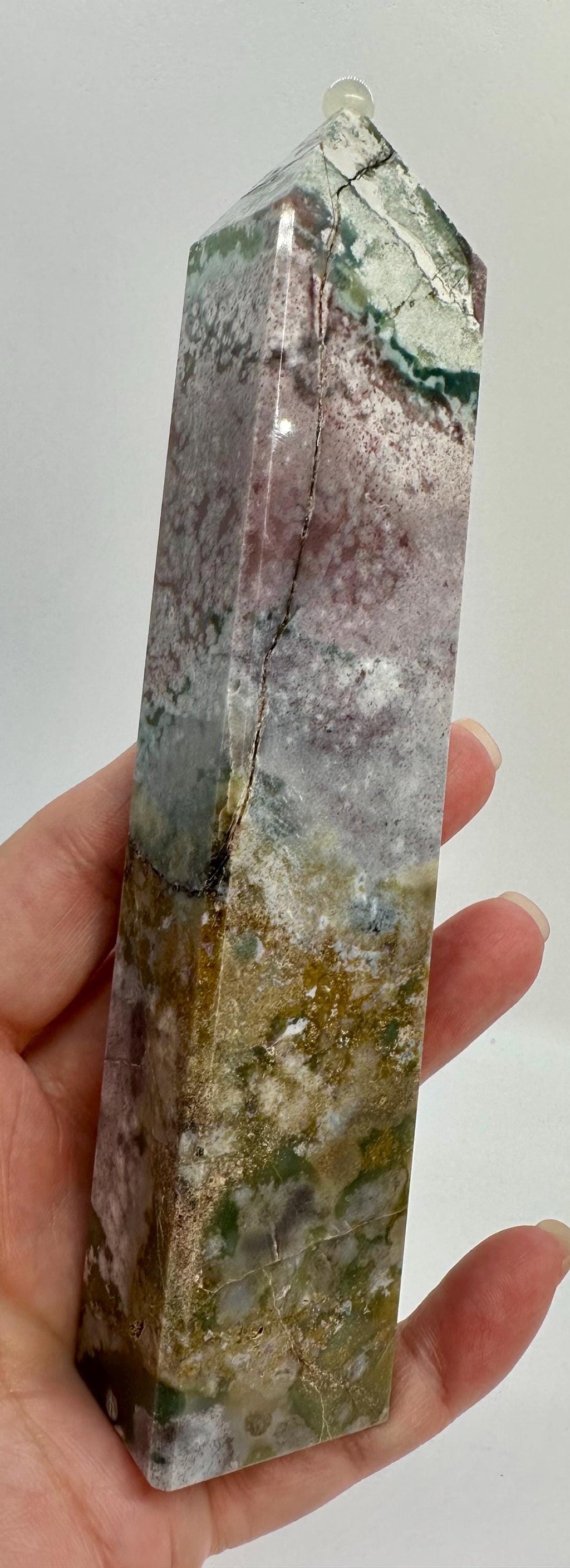 Pastel Colors Ocean Jasper Tower, Radiant Harmony from Madagascar