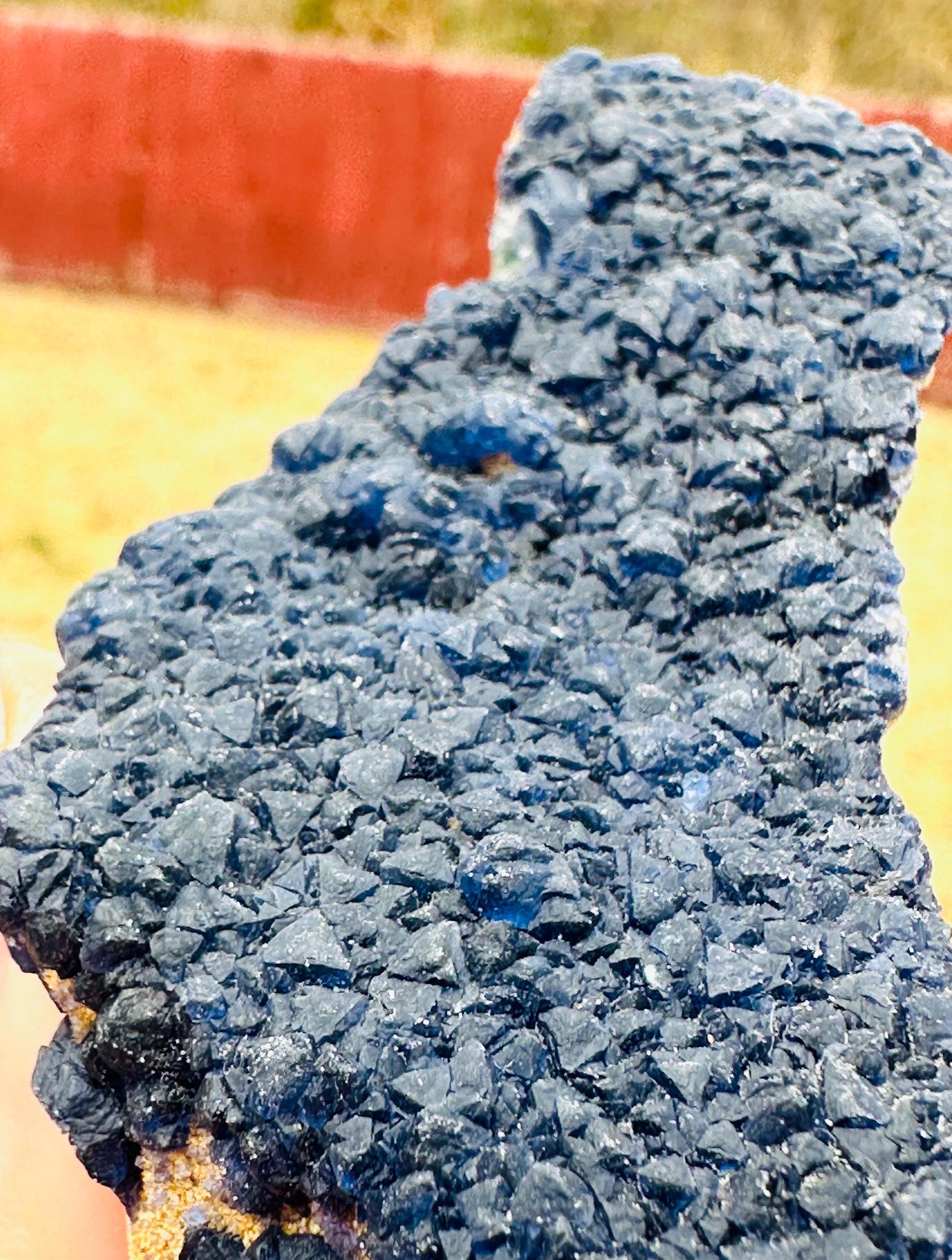 100 Grams Rare Deep Blue Blueberry Fluorite on Matrix from Inner Mongolia