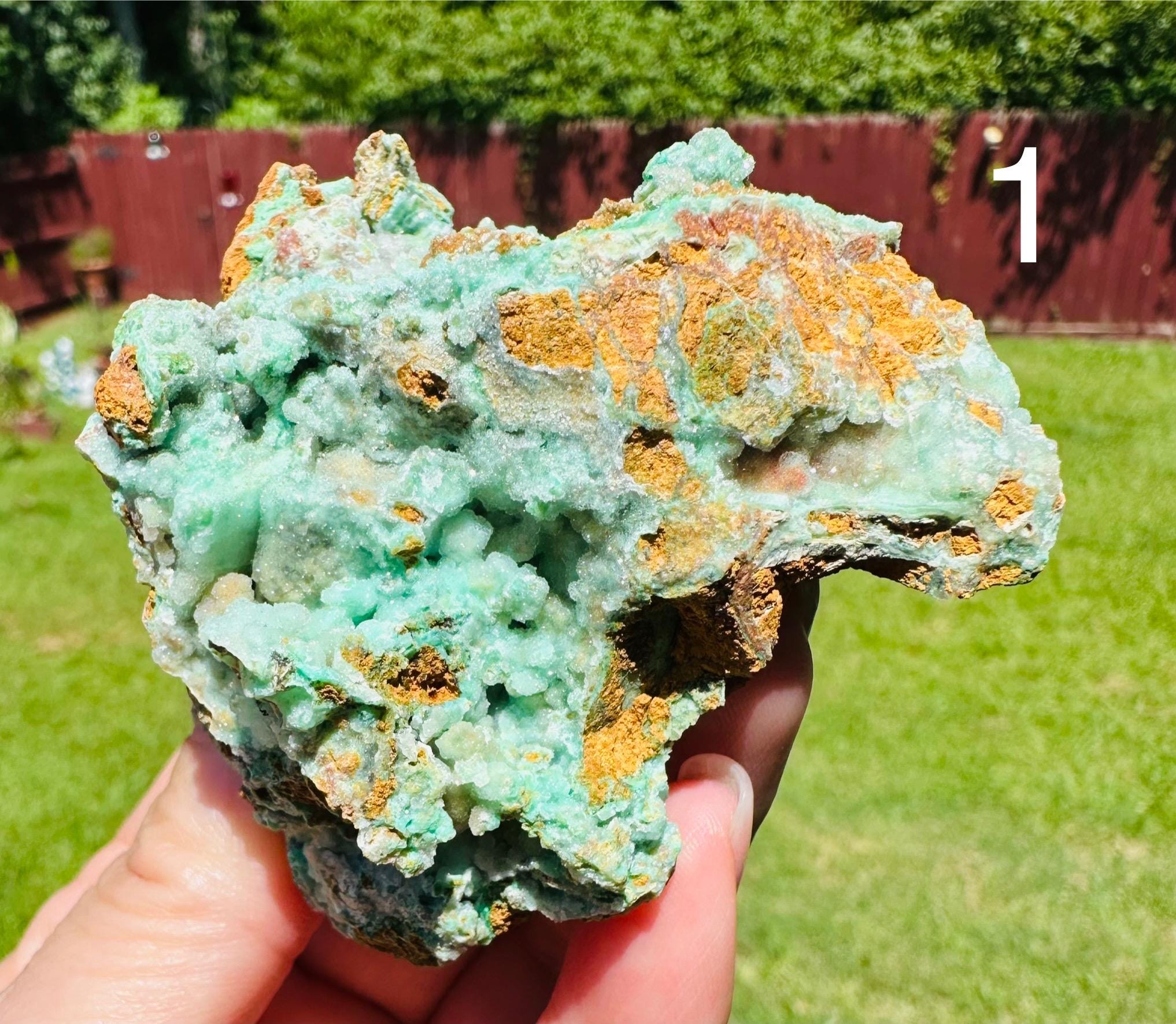 Minty Dream: Raw Druzy Chrysoprase in Matrix – Sparkling Natural Beauty & Heart Healing!