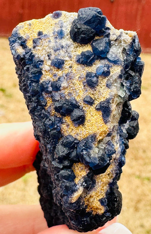 100 Grams Rare Deep Blue Blueberry Fluorite on Matrix from Inner Mongolia