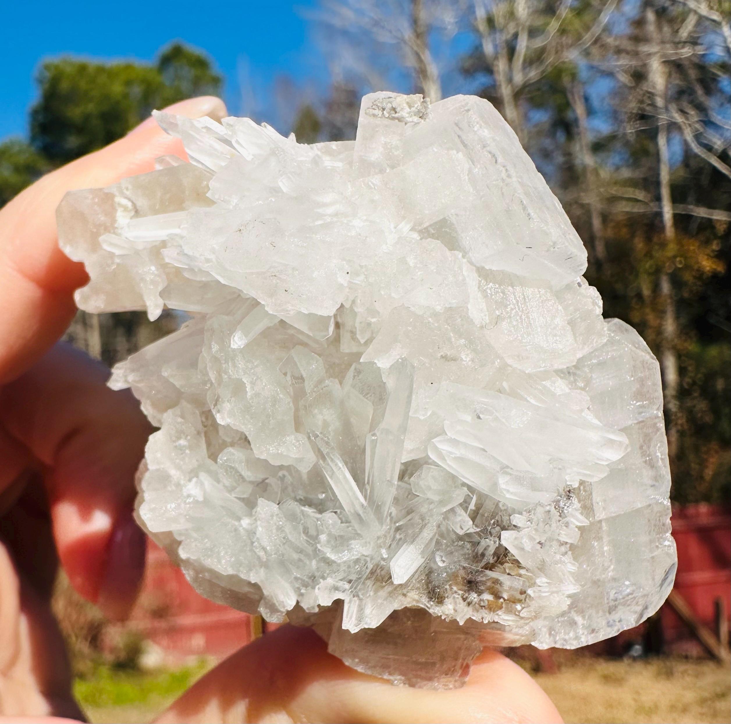 Your Choice of Clear Tabular Barite Cluster with Double Phantoms — Wensleydale, Yorkshire, England