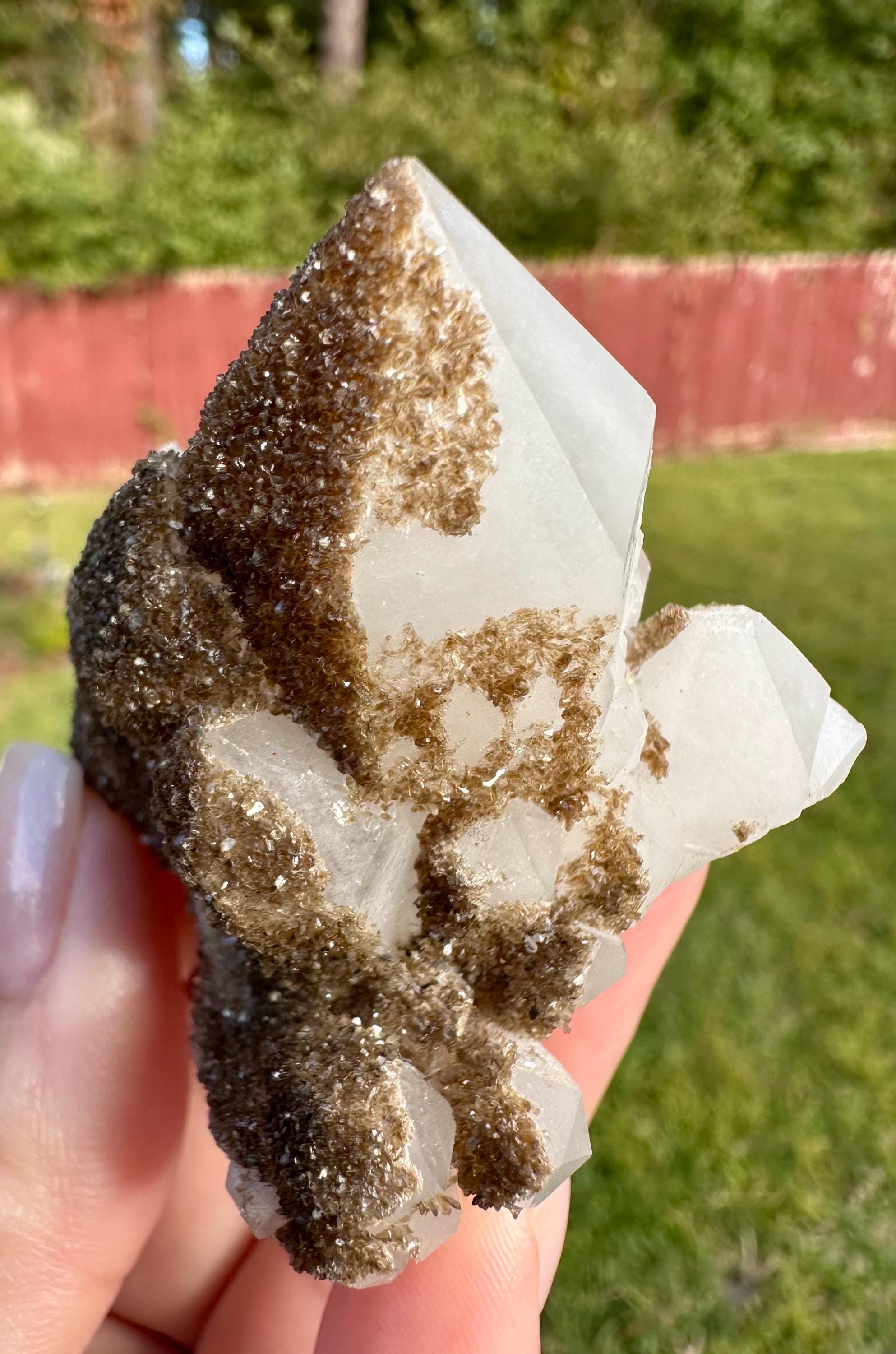 72 Grams Milky Quartz with Sparkling Drusy Veil from Brazil