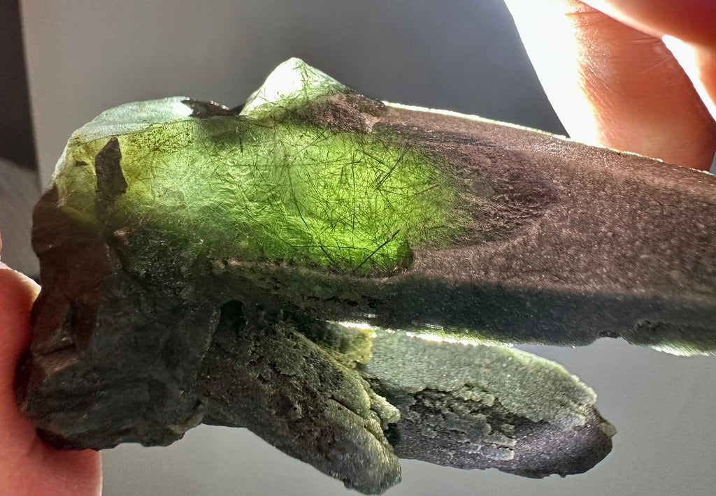 Green Actinolite Twin Point Cluster from Inner Mongolia