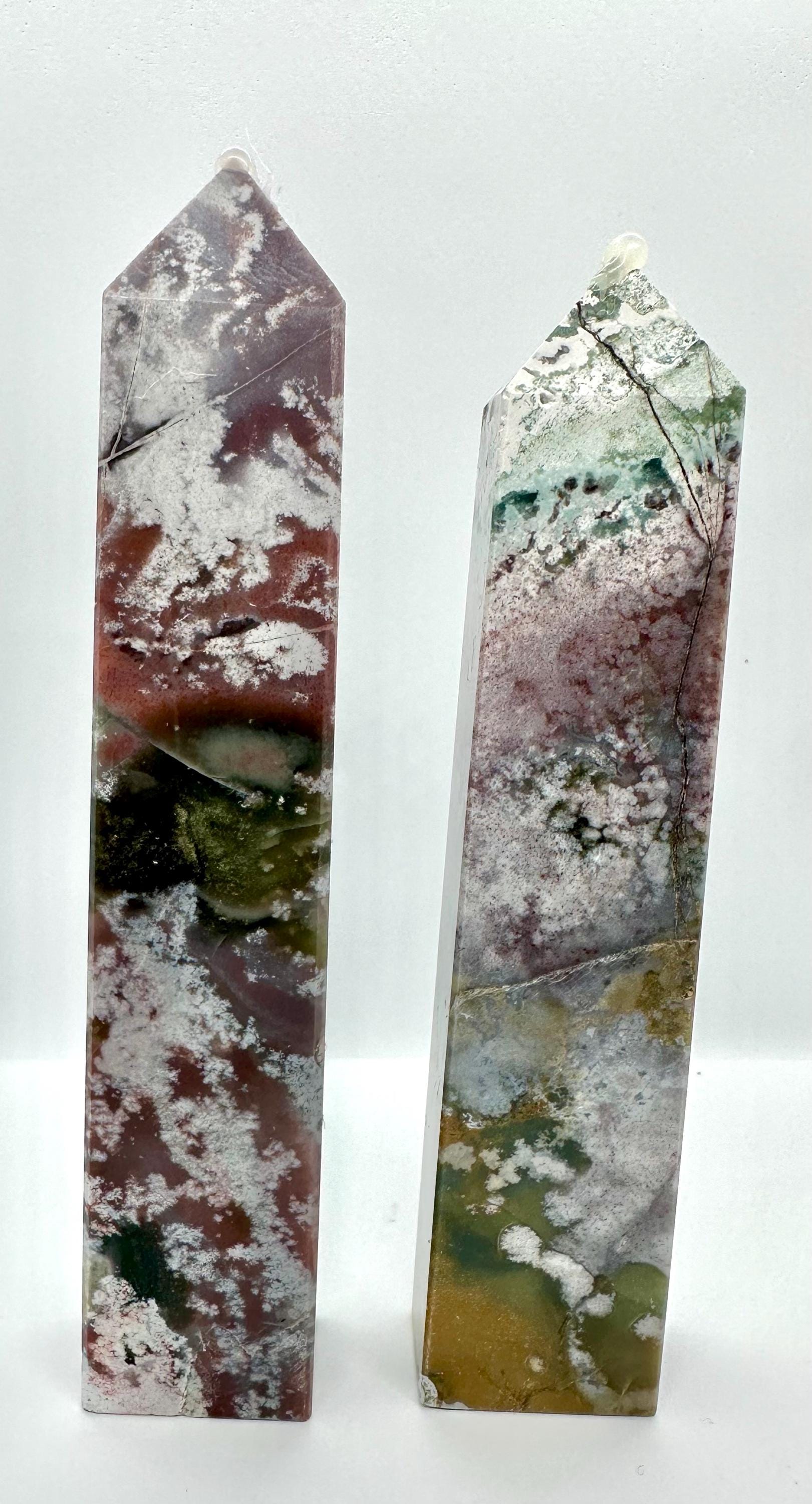 Pastel Colors Ocean Jasper Tower, Radiant Harmony from Madagascar